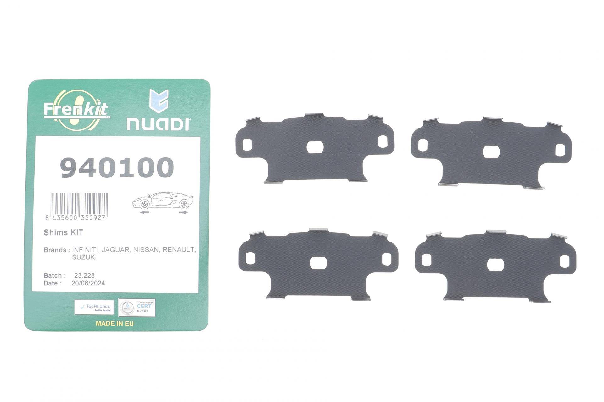 Комплект протискрипних пластин (передніх/задніх) Renault Koleos/Nissan Juke/Qashqai/X-Trail/Suzuki 08- (Akebono)