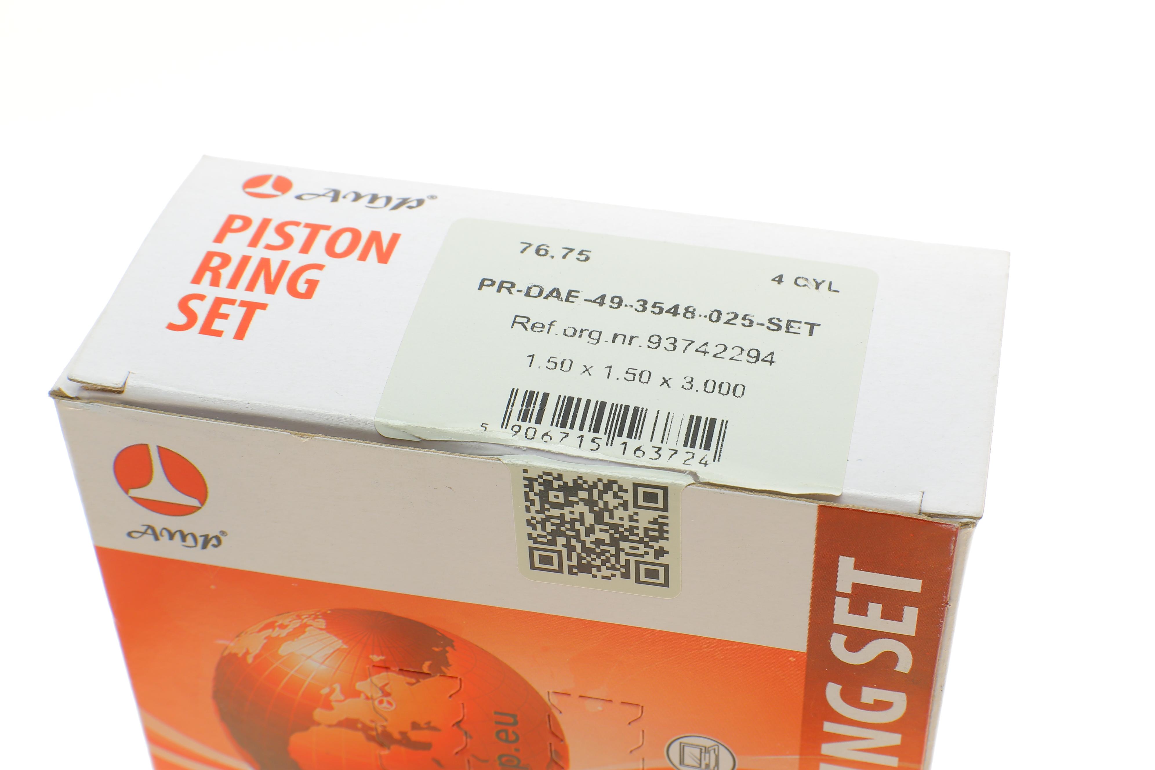 Кольца поршневые Daewoo Lanos 1.5 8V 90- (+0,25/76,75mm) (1.5x1.5x3.0) (к-кт 4 цилиндра)