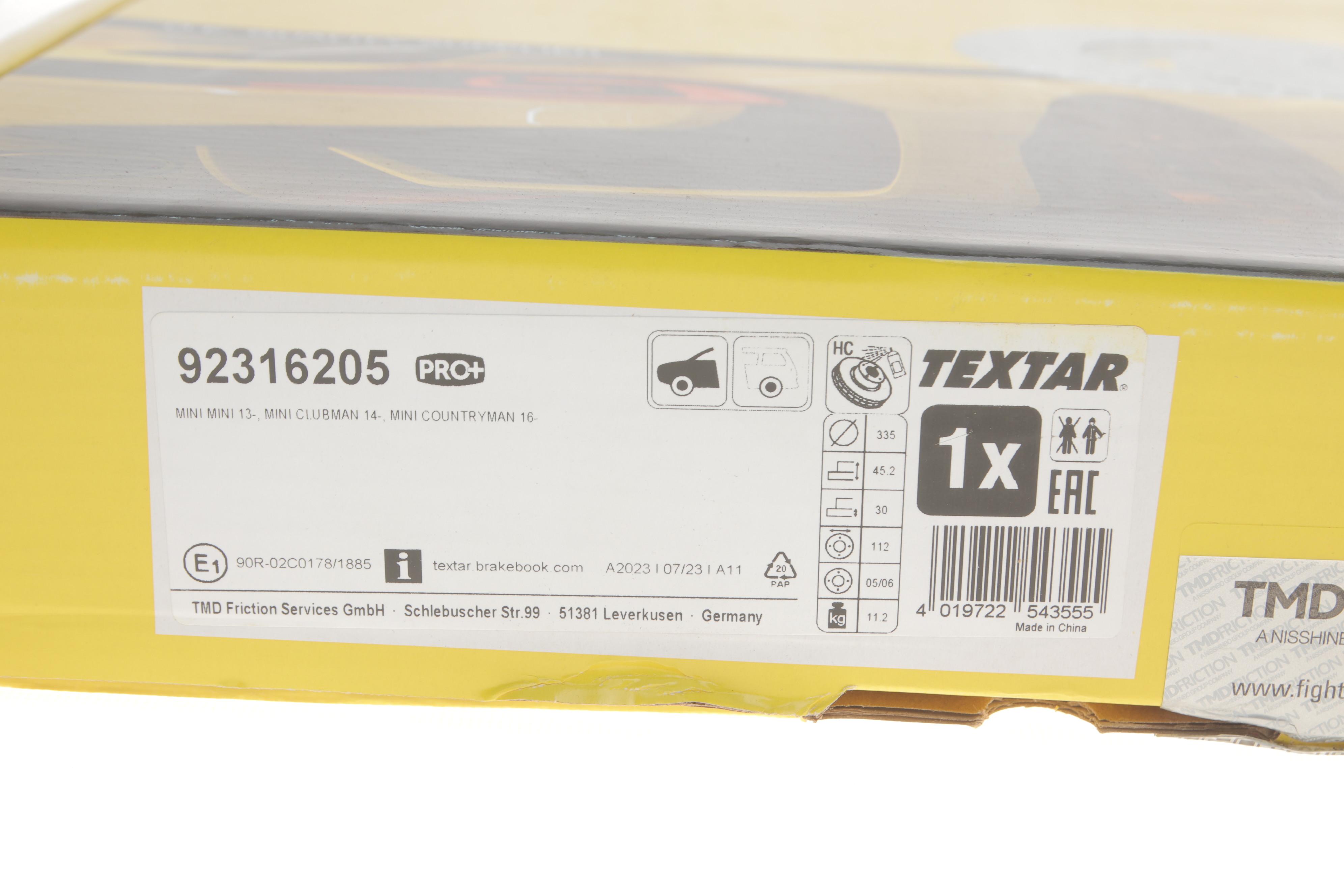 Диск тормозной (передний) BMW X1 (U11) 22- (335x30) B38/B47/B48 PRO+