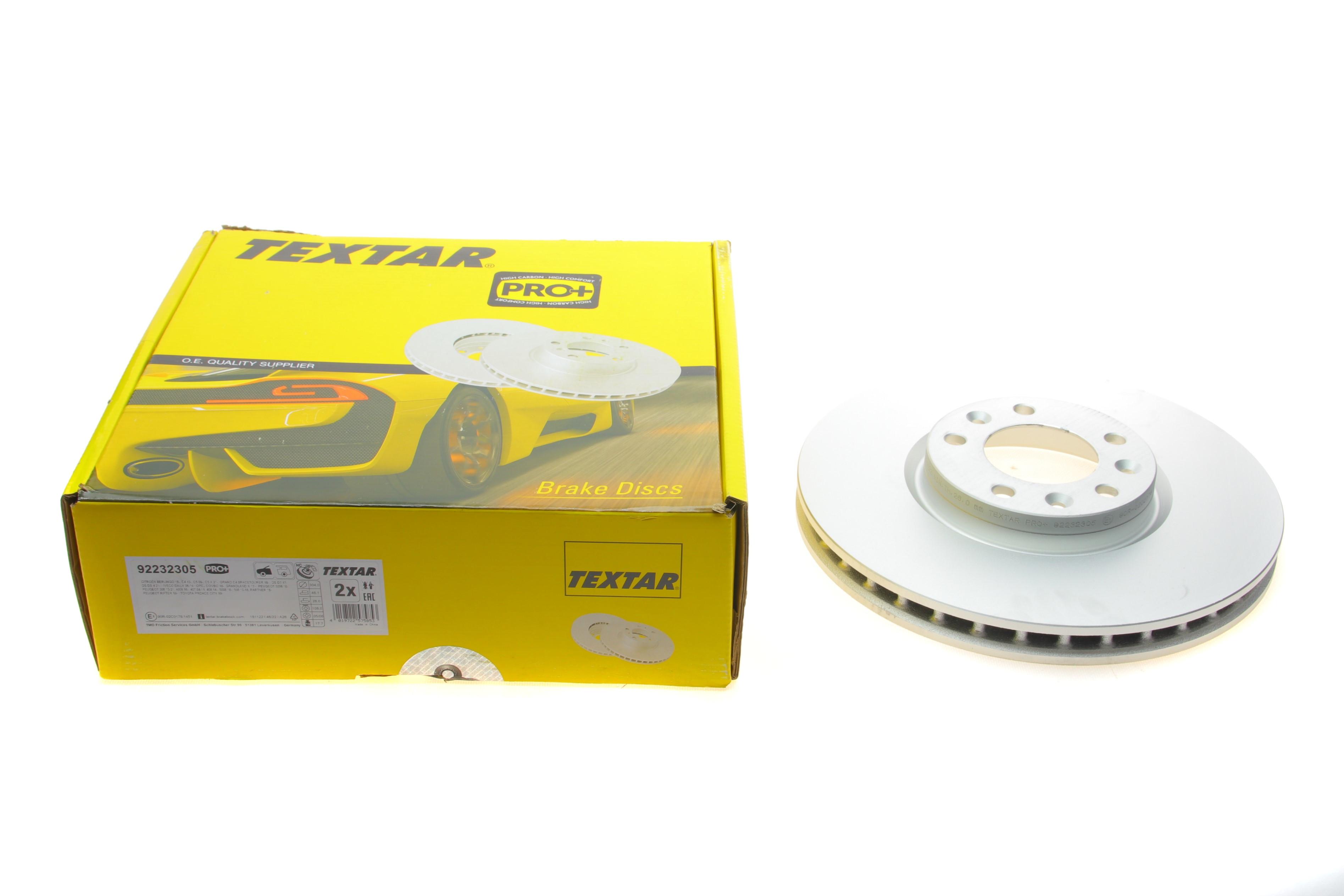 Диск гальмівний (передній) Citroen Picasso II/ Peugeot 308/5008 13-/Opel Combo 18- (304x28) PRO+