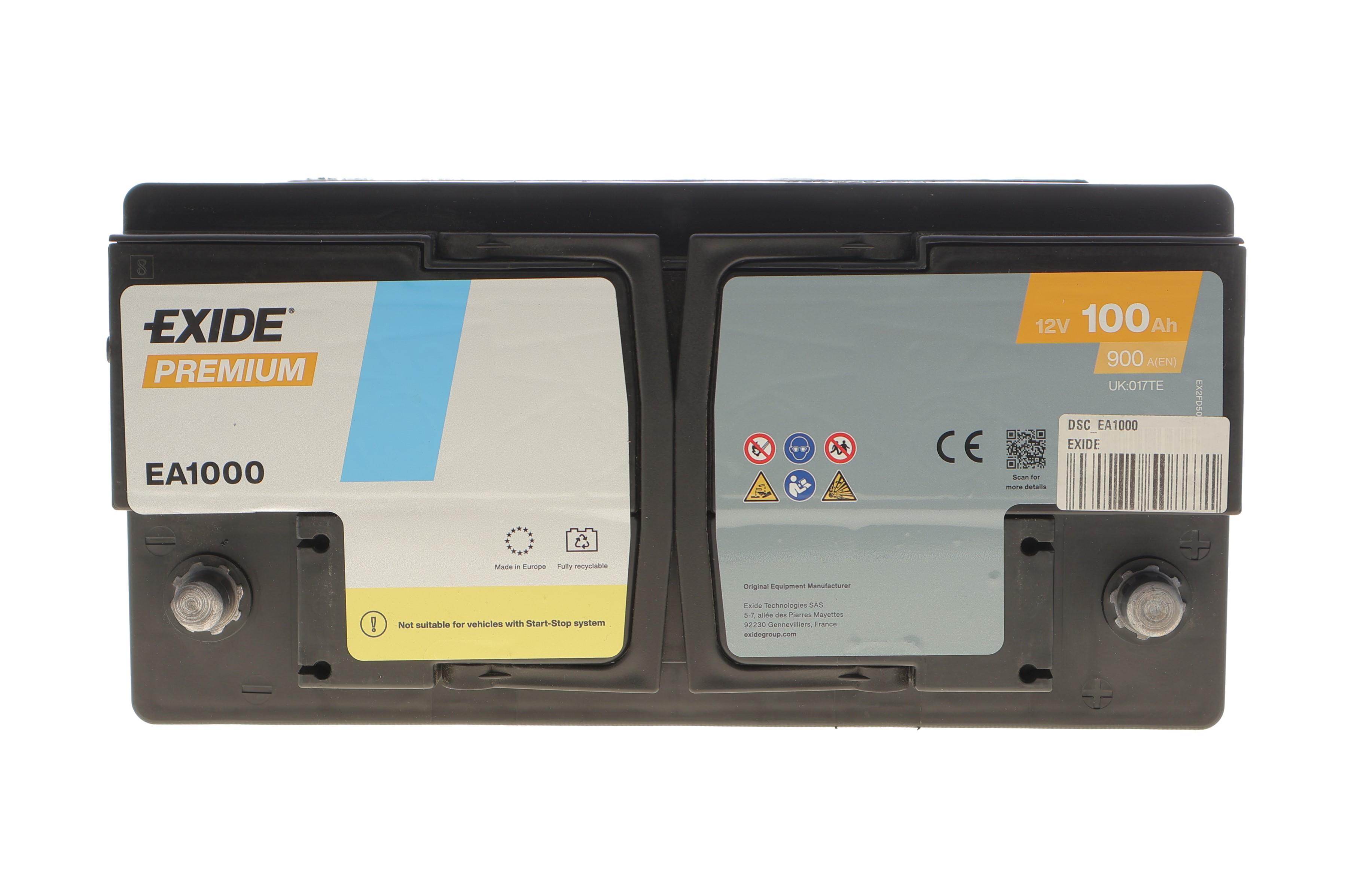 Аккумуляторная батарея 100Ah/900A (353x175x190/+R/B13) Premium (поврежден/не протекает)