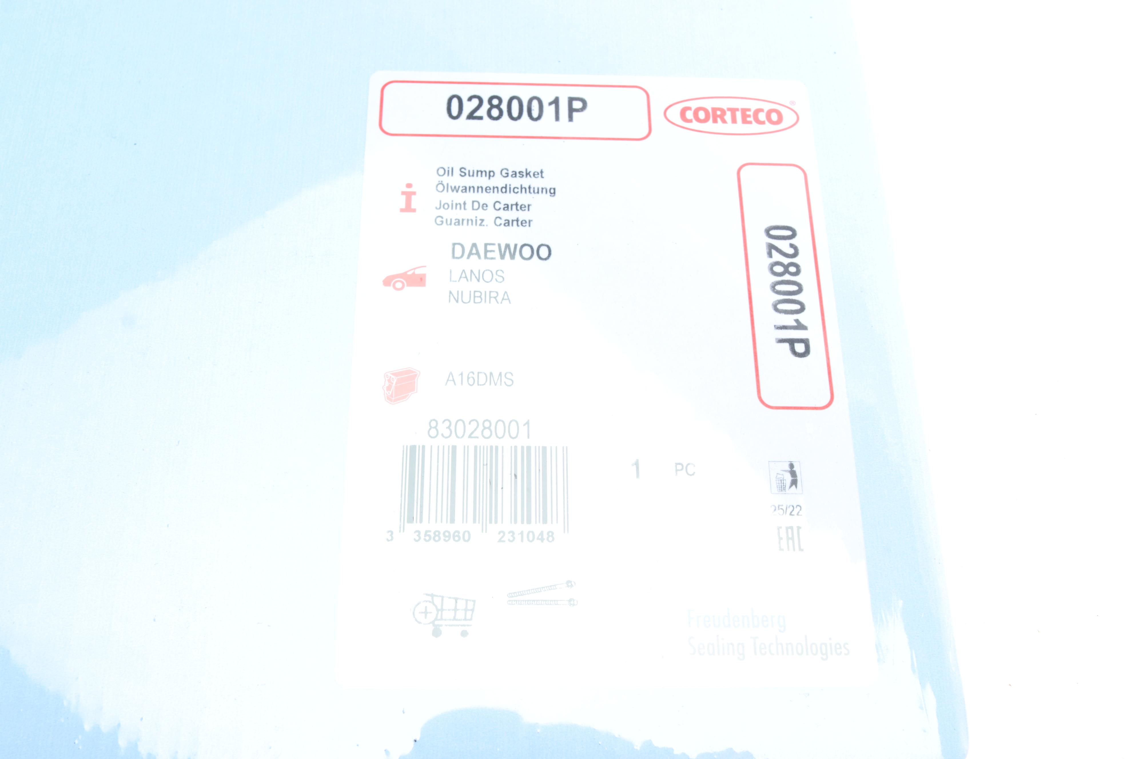 Прокладка поддона Daewoo Lanos 1.6 97-