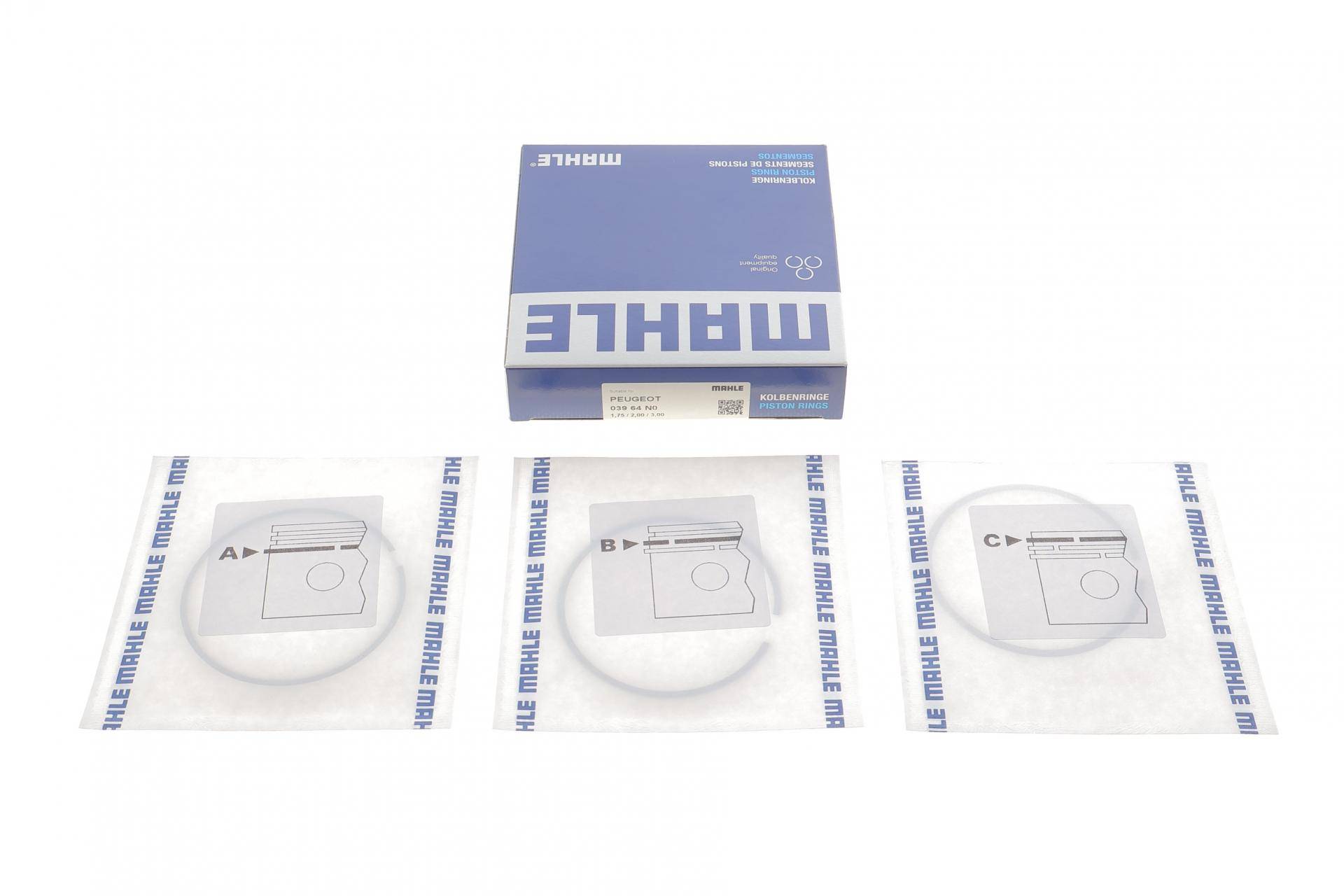 Кільця поршневі Peugeot Partner 1.4i 96-15 (75mm/STD) (1.75-2-3)