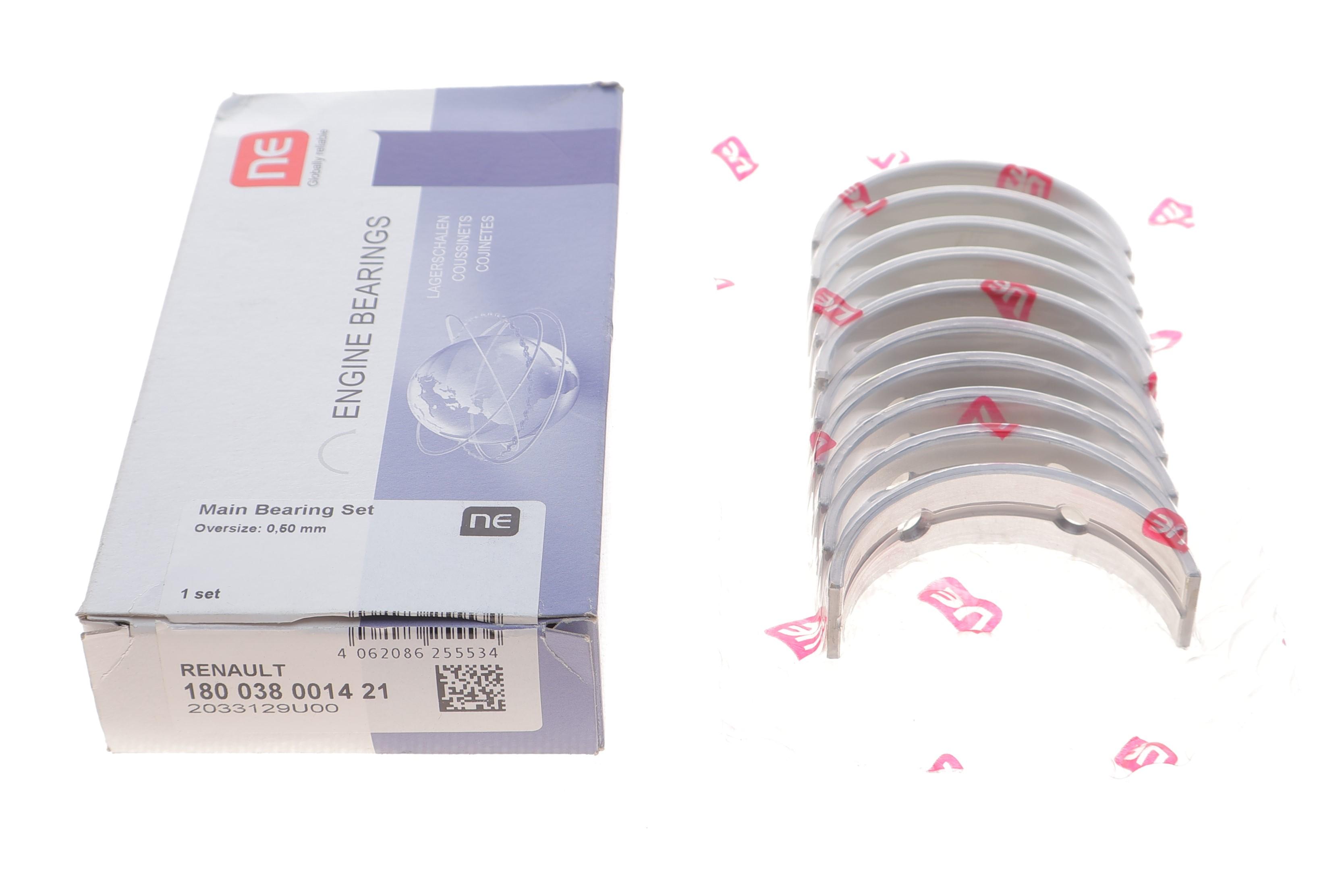 Вкладиші корінні Opel Vivaro/Renault Trafic 2.0CDTI/dCi 95- (+0.50) = 6038145000