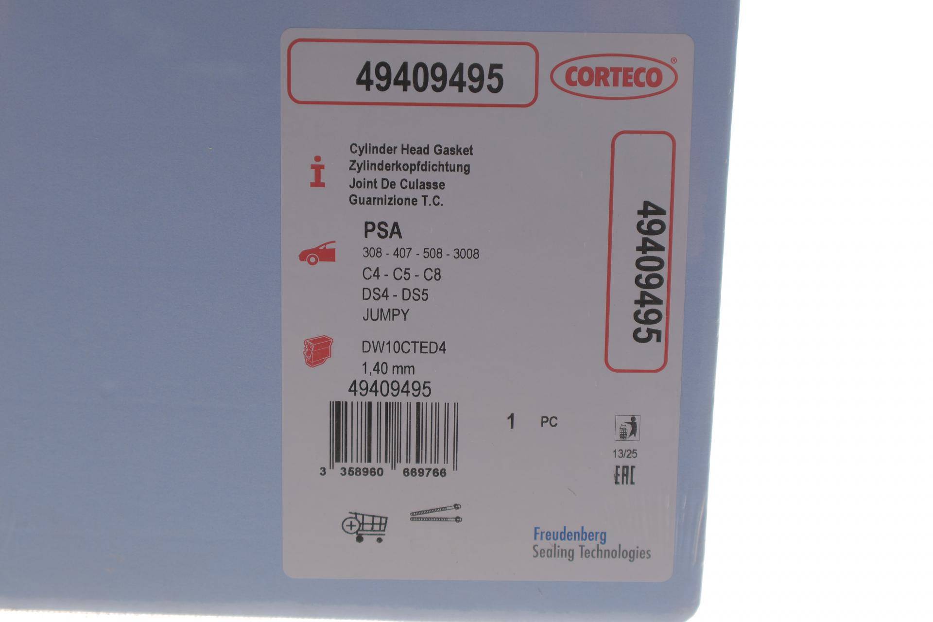 Прокладка ГБЦ Fiat Scudo/Citroen Jumpy 2.0 D/HDi 10- (4 метки) (1.4mm)