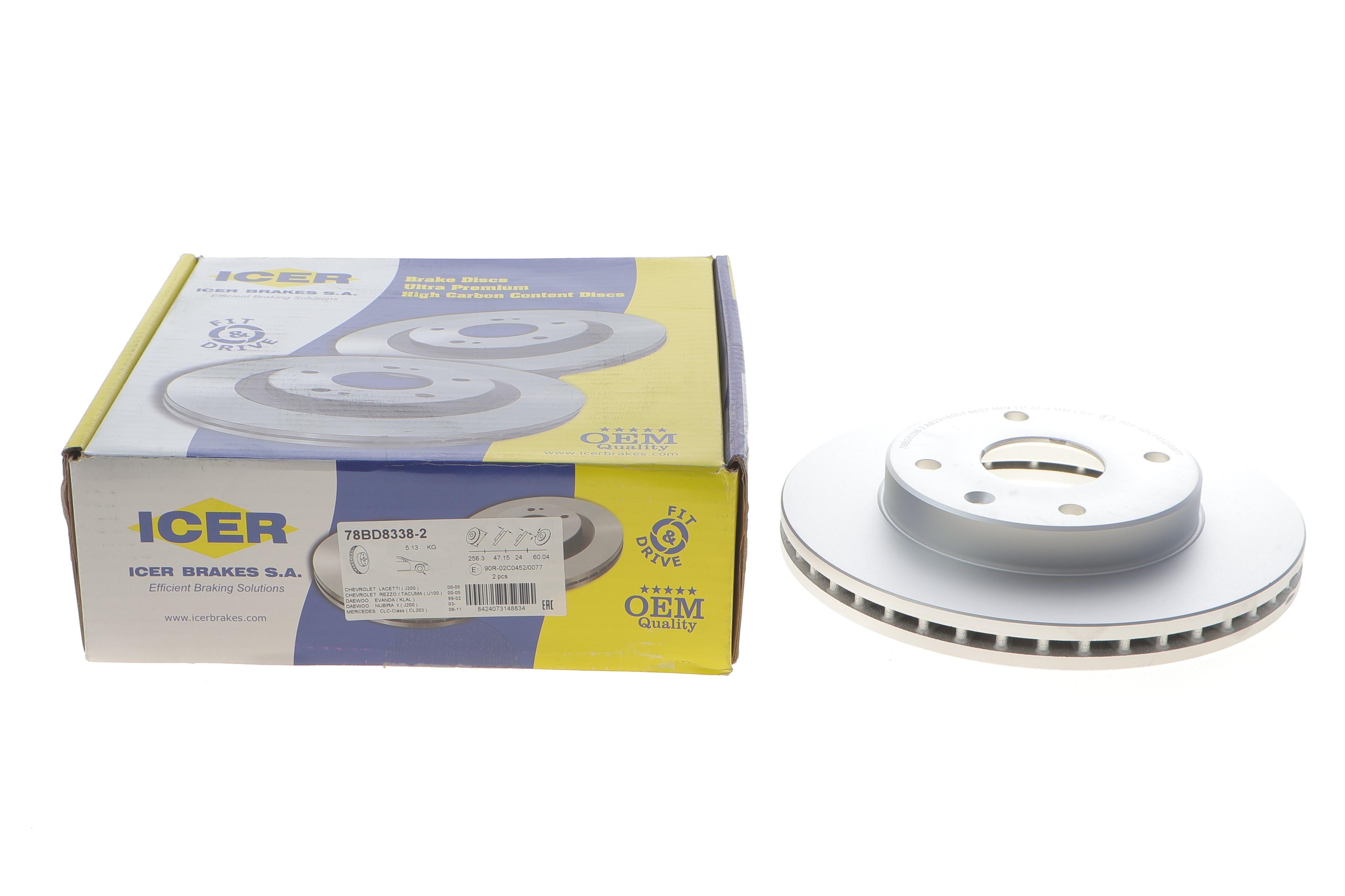 Диск гальмівний (передній) Chevrolet Lacetti/Nubira/Epica/Evanda/Rezzo 05- (256x24)(з покр.)(вент.)