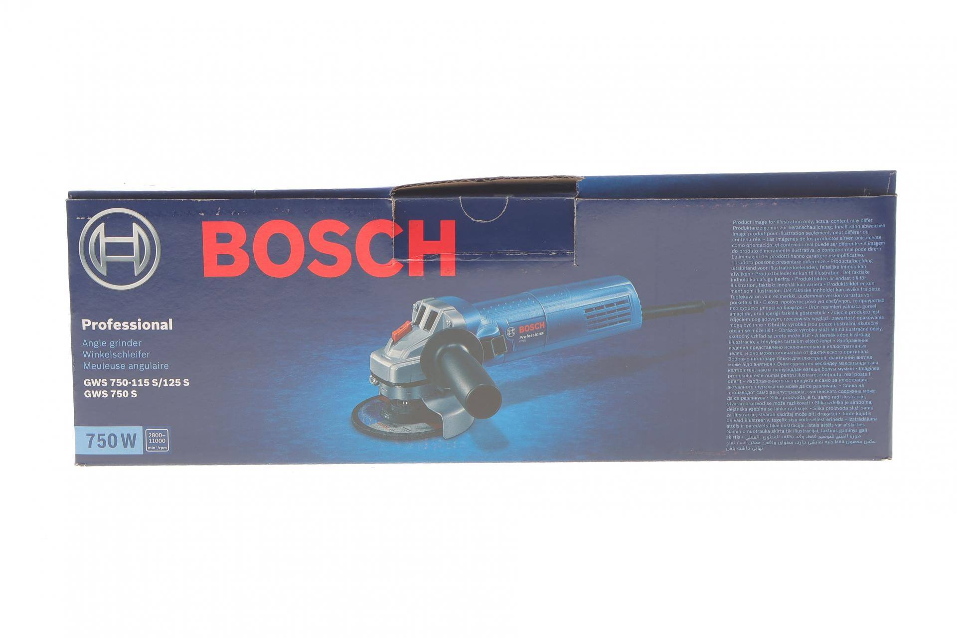 Шліфмашина кутова GWS 750 S (750 Вт, 2800-11000 об/хв, Ø125 мм)