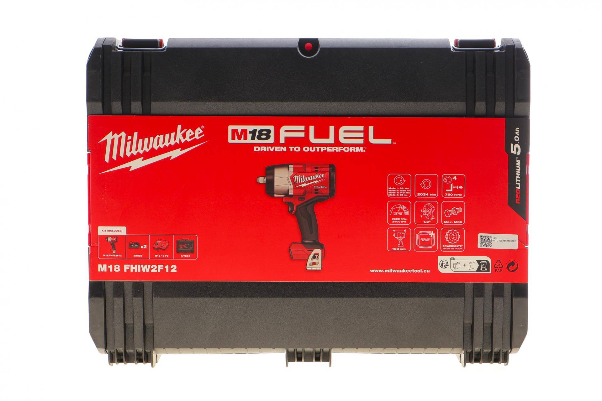 Гайкокрут акумуляторний 1/2"-M18 FHIW2F12-502X 2034 Нм 5Ah (АКБ і заряд. пристрій)