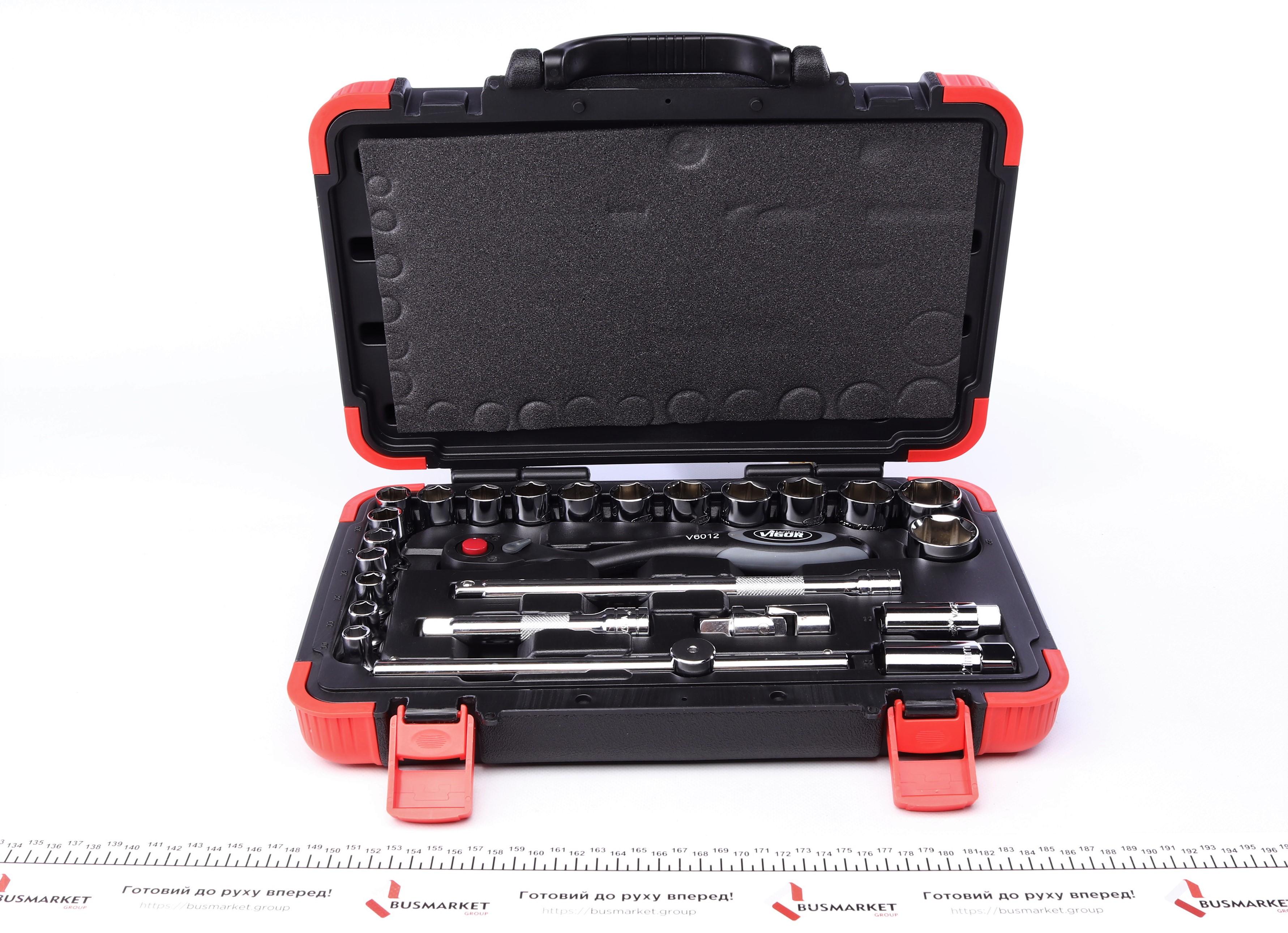 Набор торцевых головок с трещоткой 1/2" 25 ед.