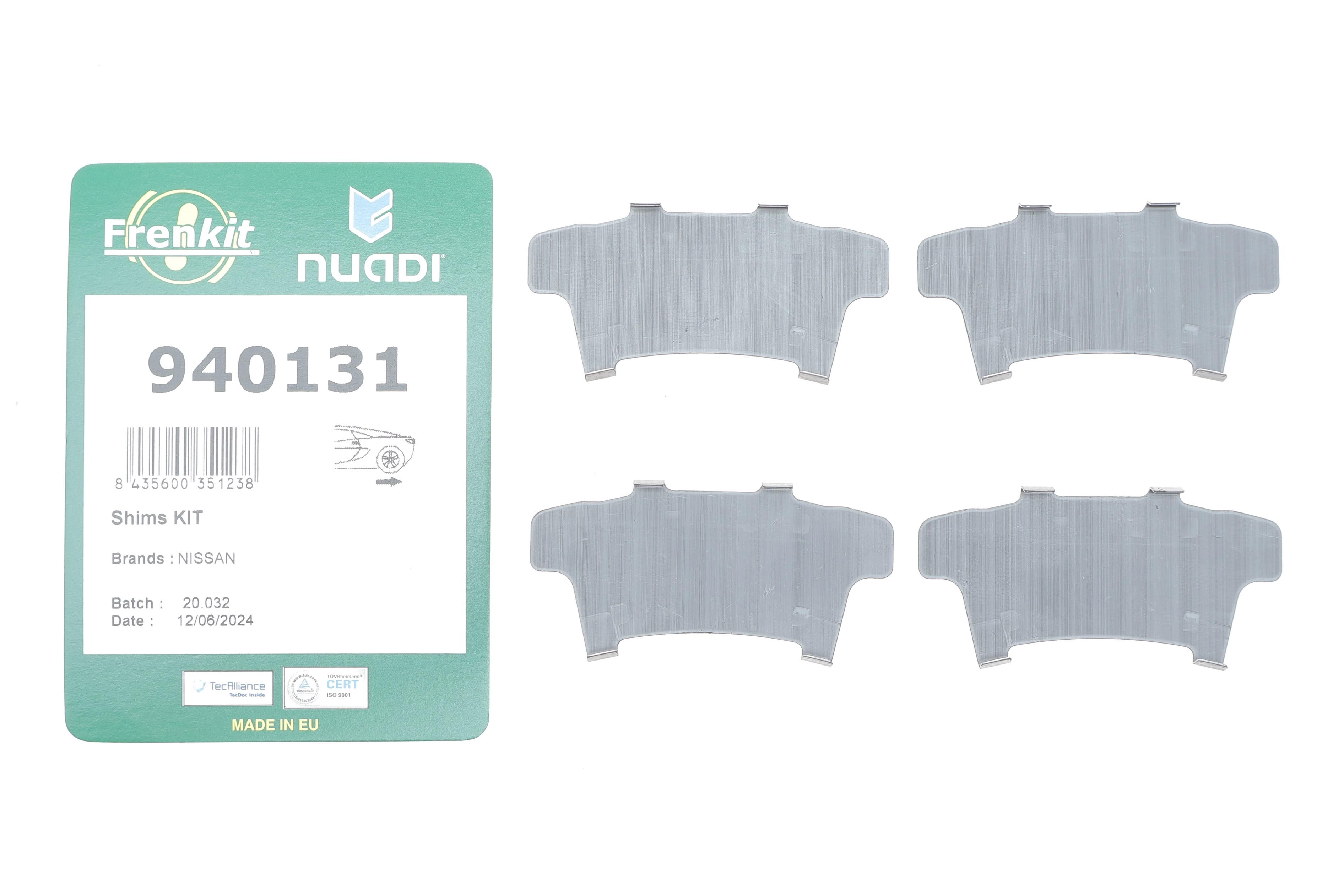 Комплект протискрипних пластин (задніх) Nissan Pathfinder III 05- (Tokico)