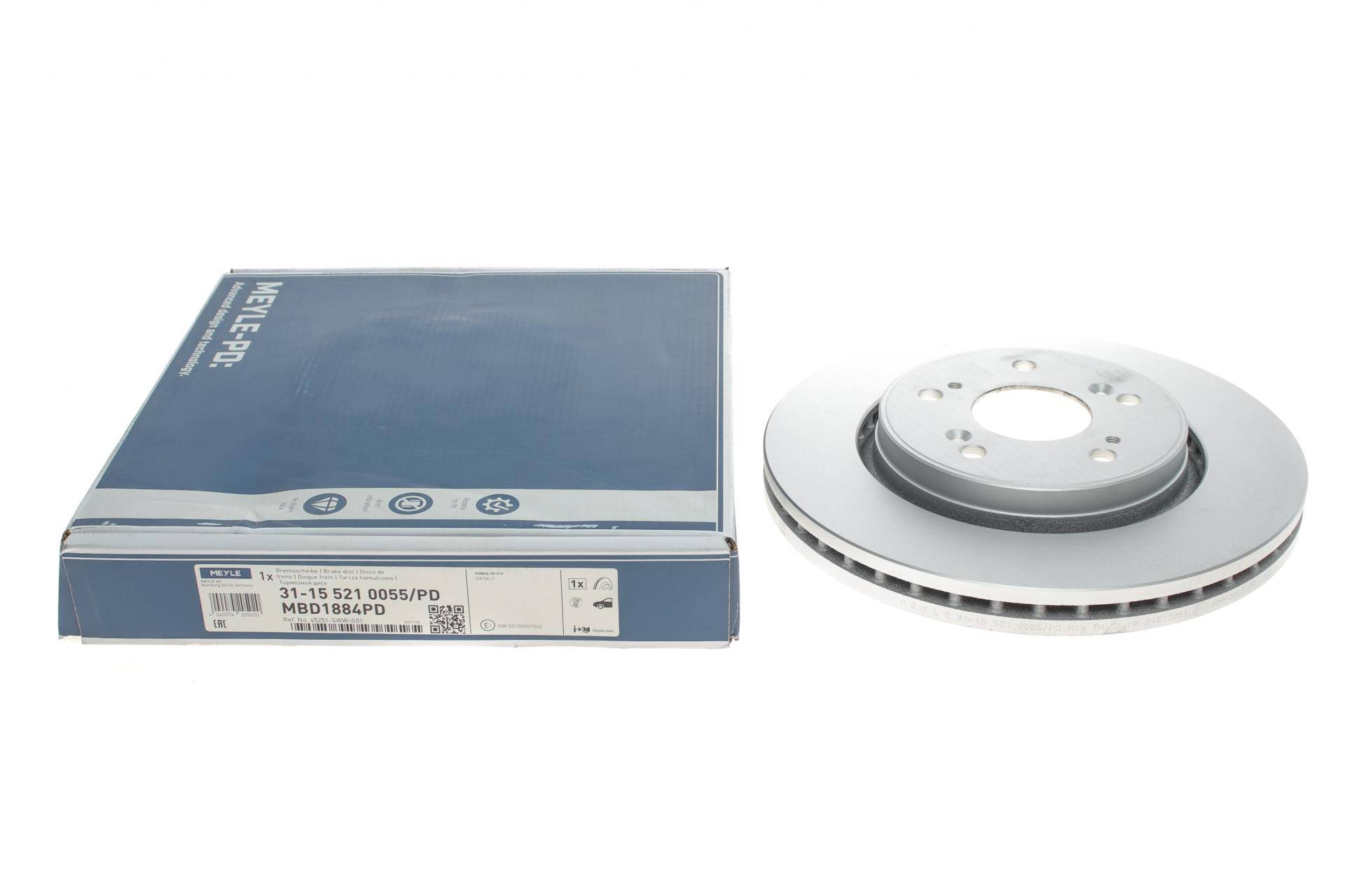 Диск гальмівний (передній) Honda CR-V III-IV 2.0-2.2D-2.4 07- (293x28)