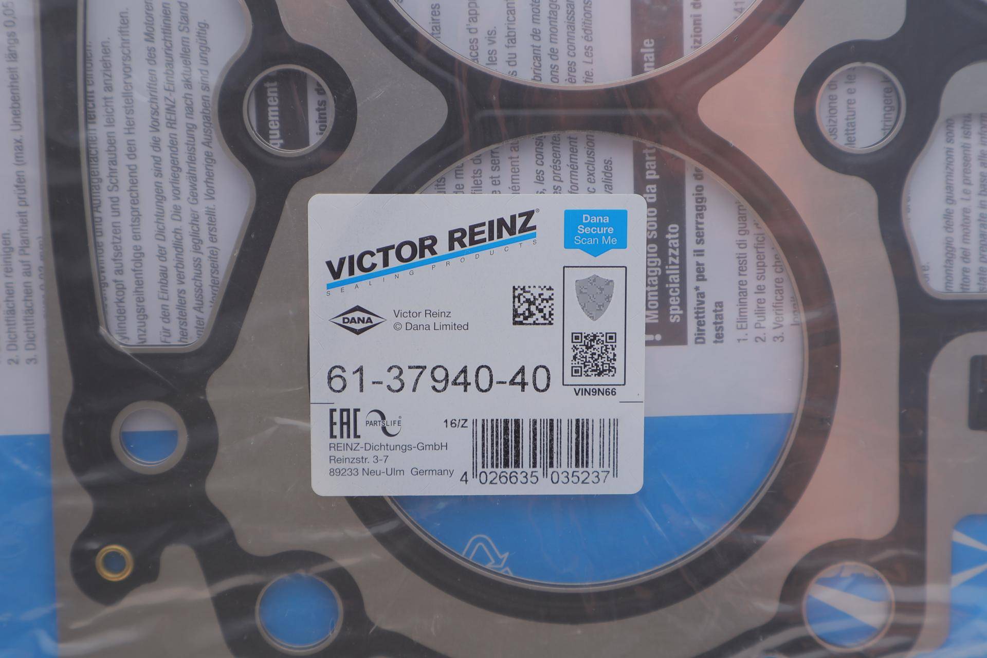 Прокладка ГБЦ Citroen Berlingo/Fiat Scudo/Peugeot Expert 1.6 HDi 07- (8 меток) (1.45 мм)