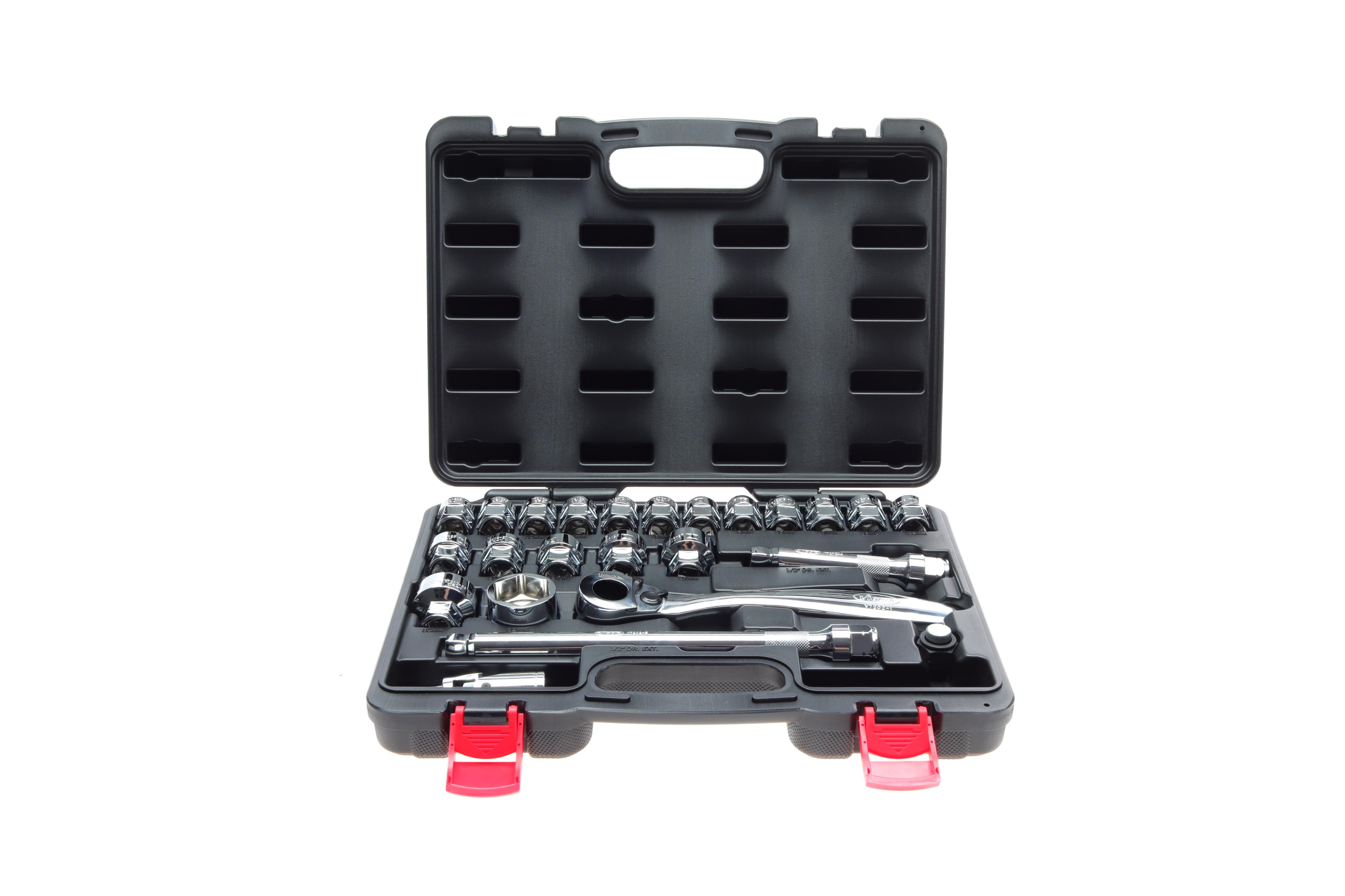 Набор сквозных торцевых головок с трещоткой 1/2" 24 ед.