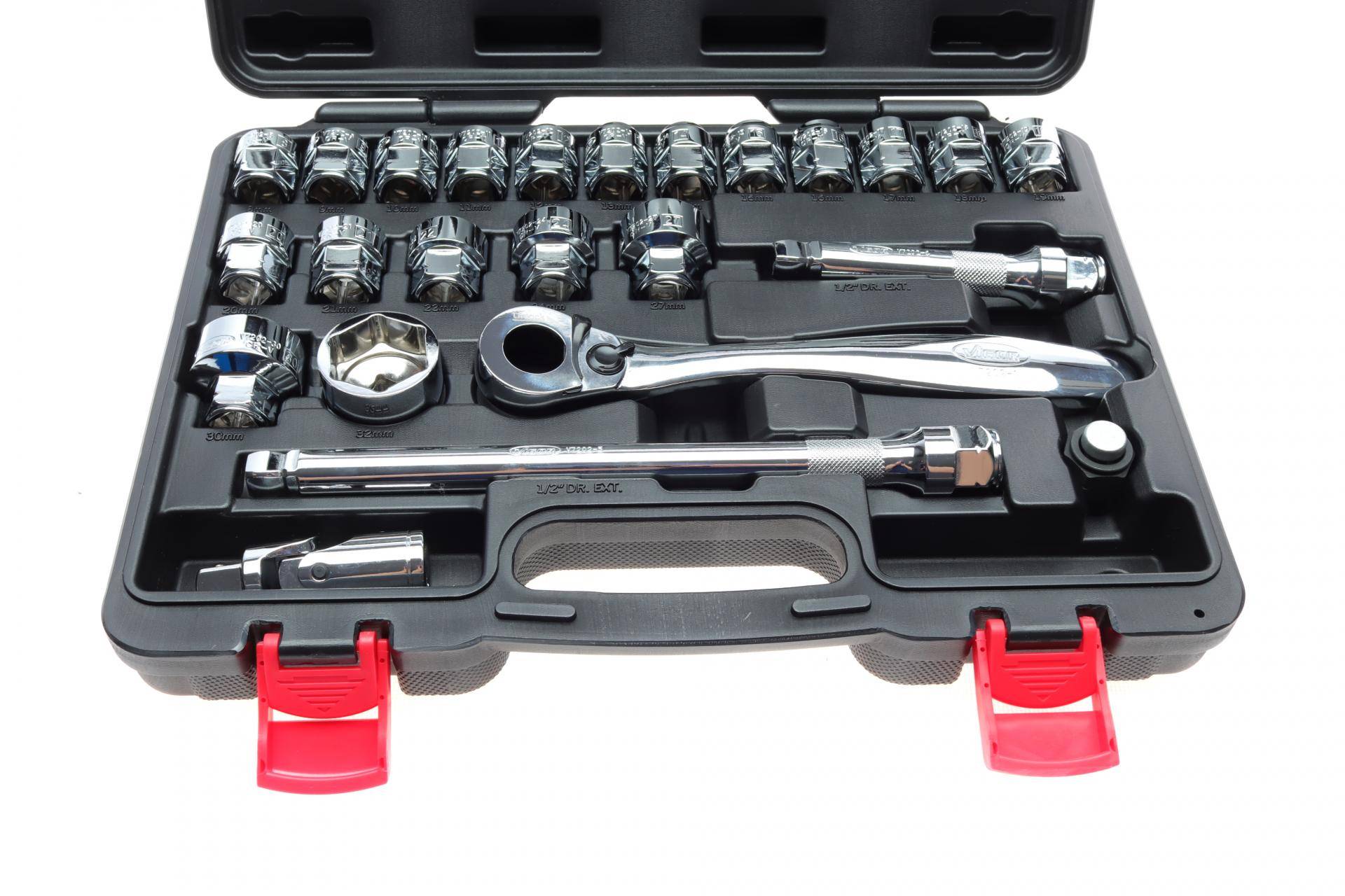 Набір наскрізних торцевих головок з тріскачкою 1/2" 24 од. (хромовані)