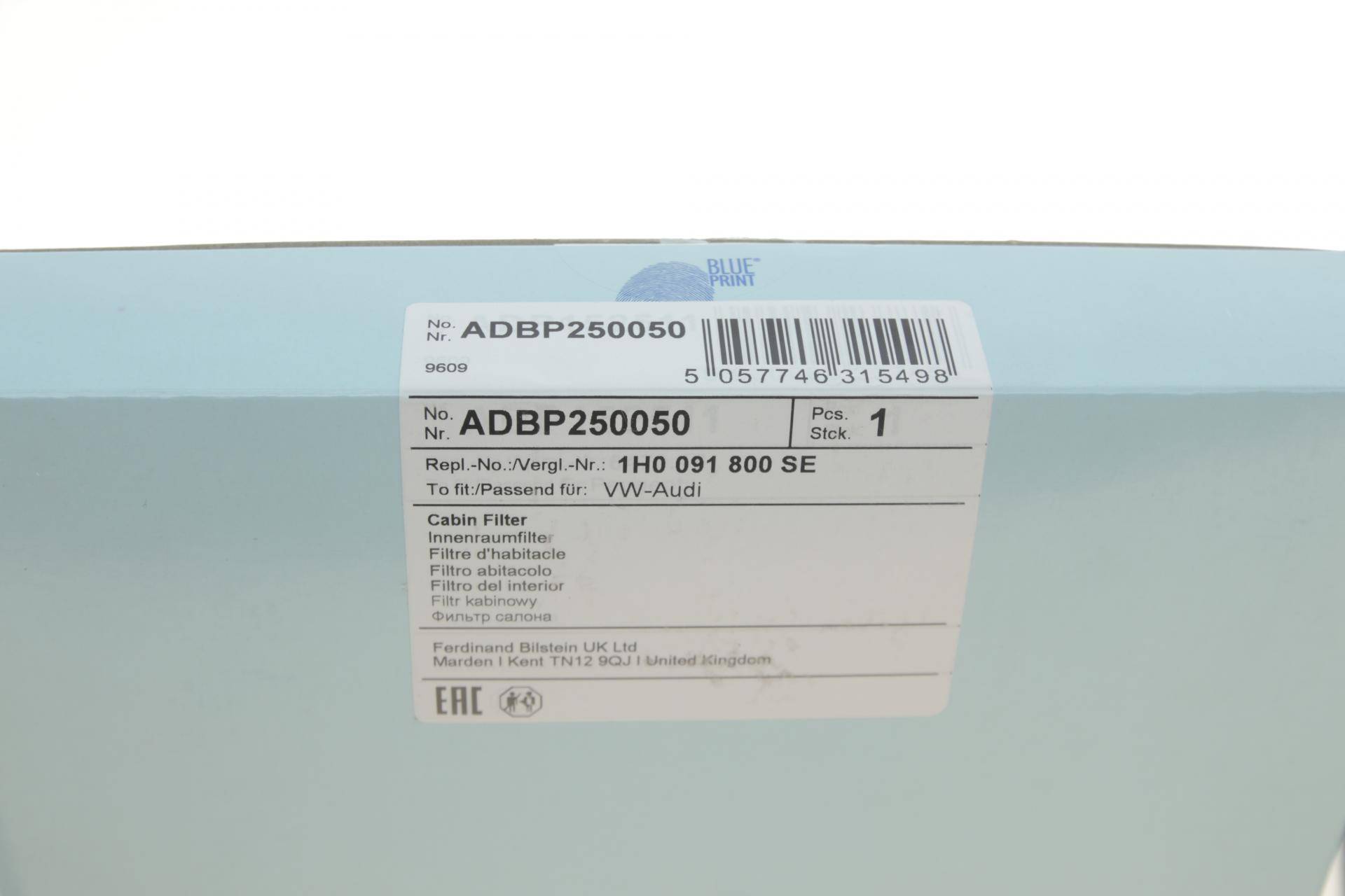 Фільтр салону VW Golf 1.6/1.8/1.9SDI/1.9TDI/2.0-16V 97- (вугільний)