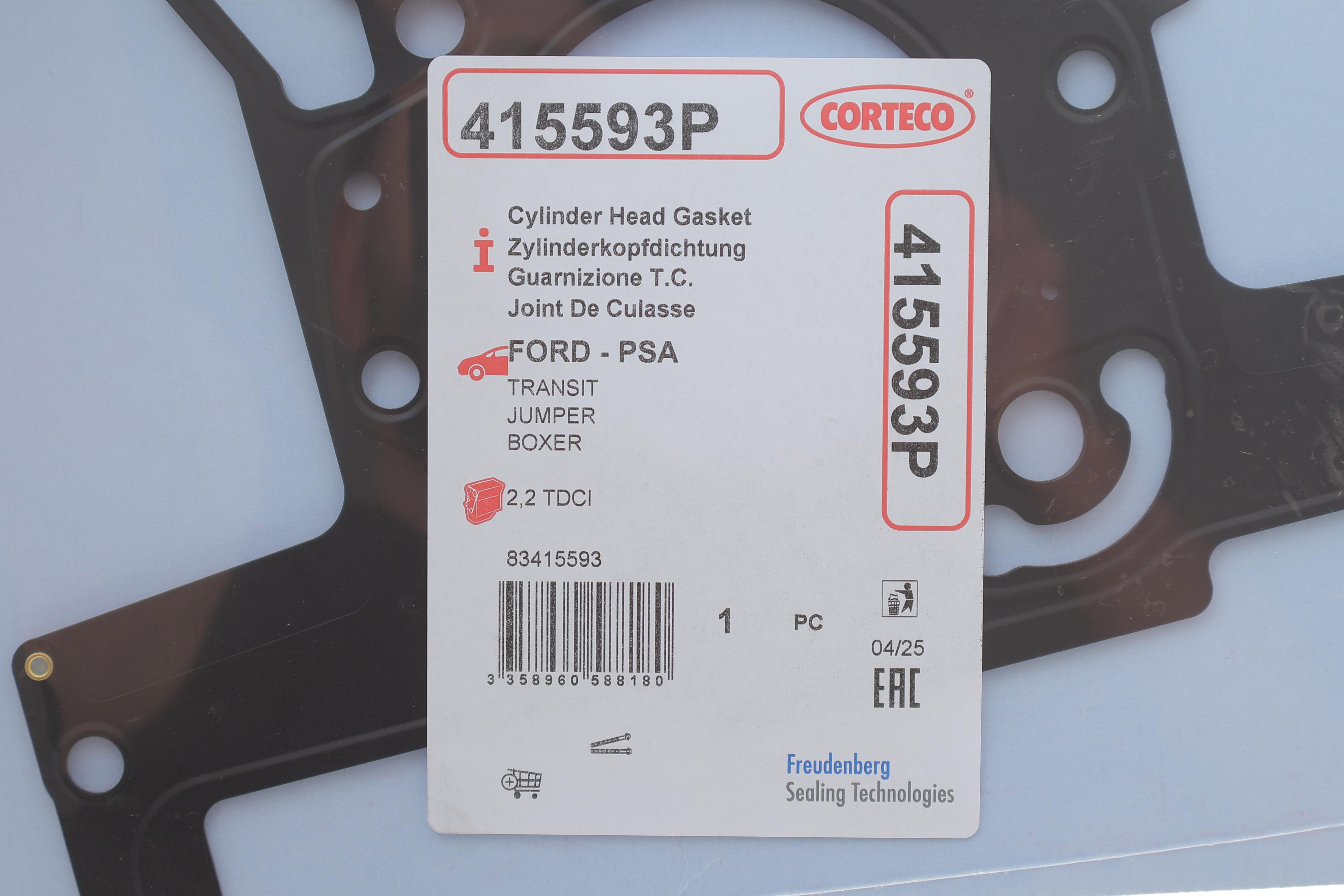 Прокладка ГБЦ Citroen/Ford 2.2HDI 06-, Ø87,50mm, 1.15 mm, (2 метки)