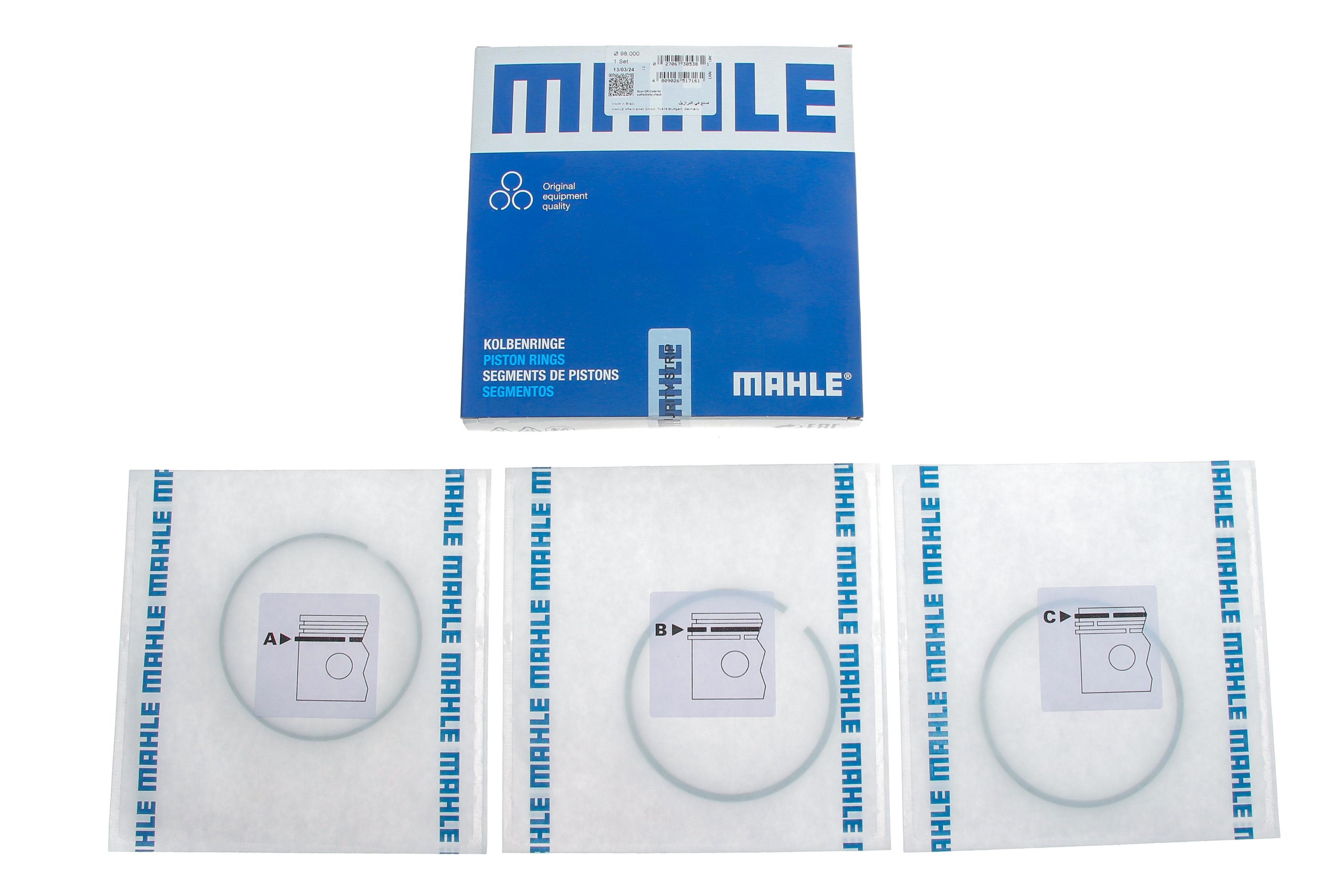 Кільця поршневі MB OM364/366 -98 (98мм/+0,5) (2,5-2,5-4)