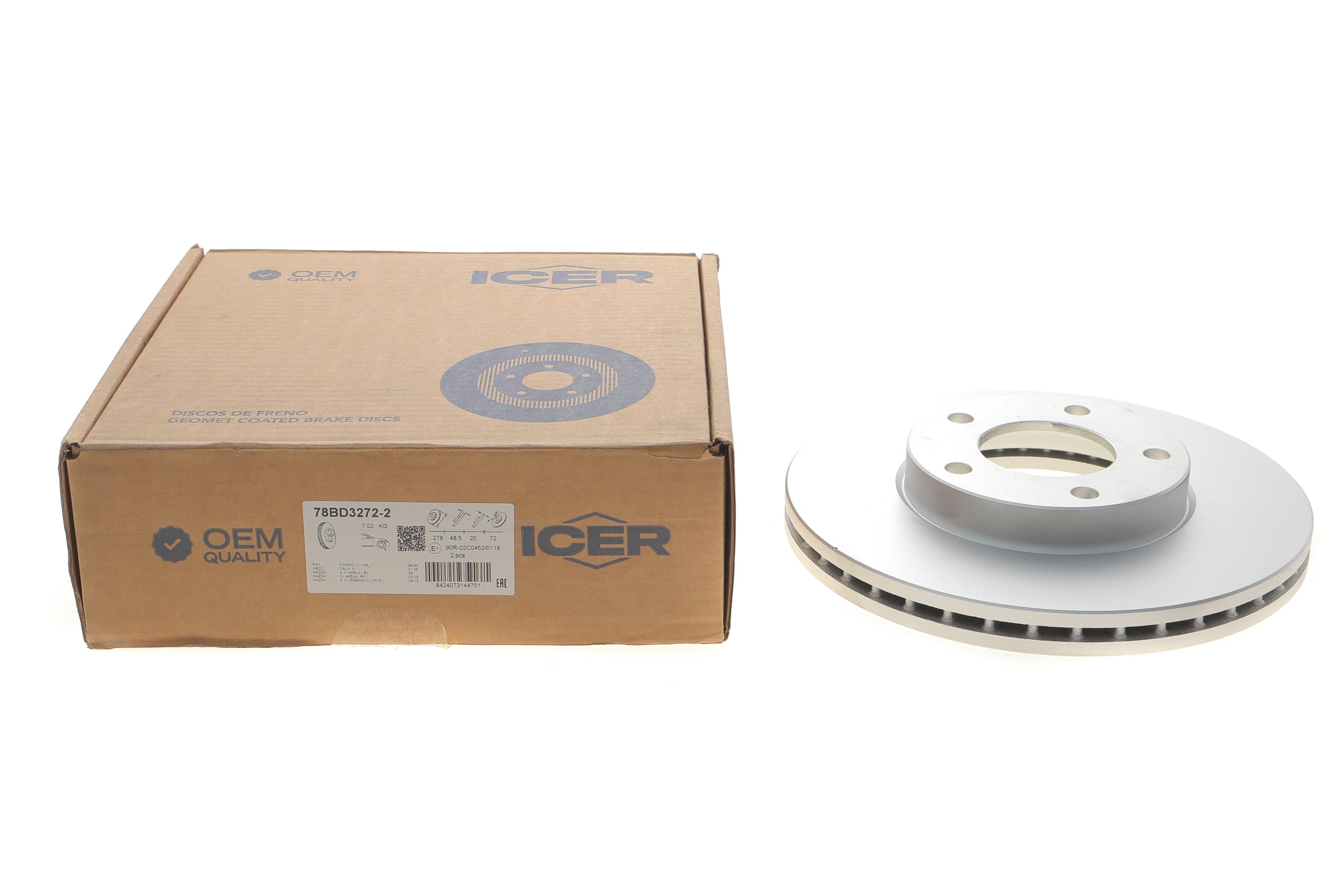 Диск гальмівний (передній) Mazda 3/5 04-/Iveco Daily 01-06 (278x25) (с покр.) (вентил.)