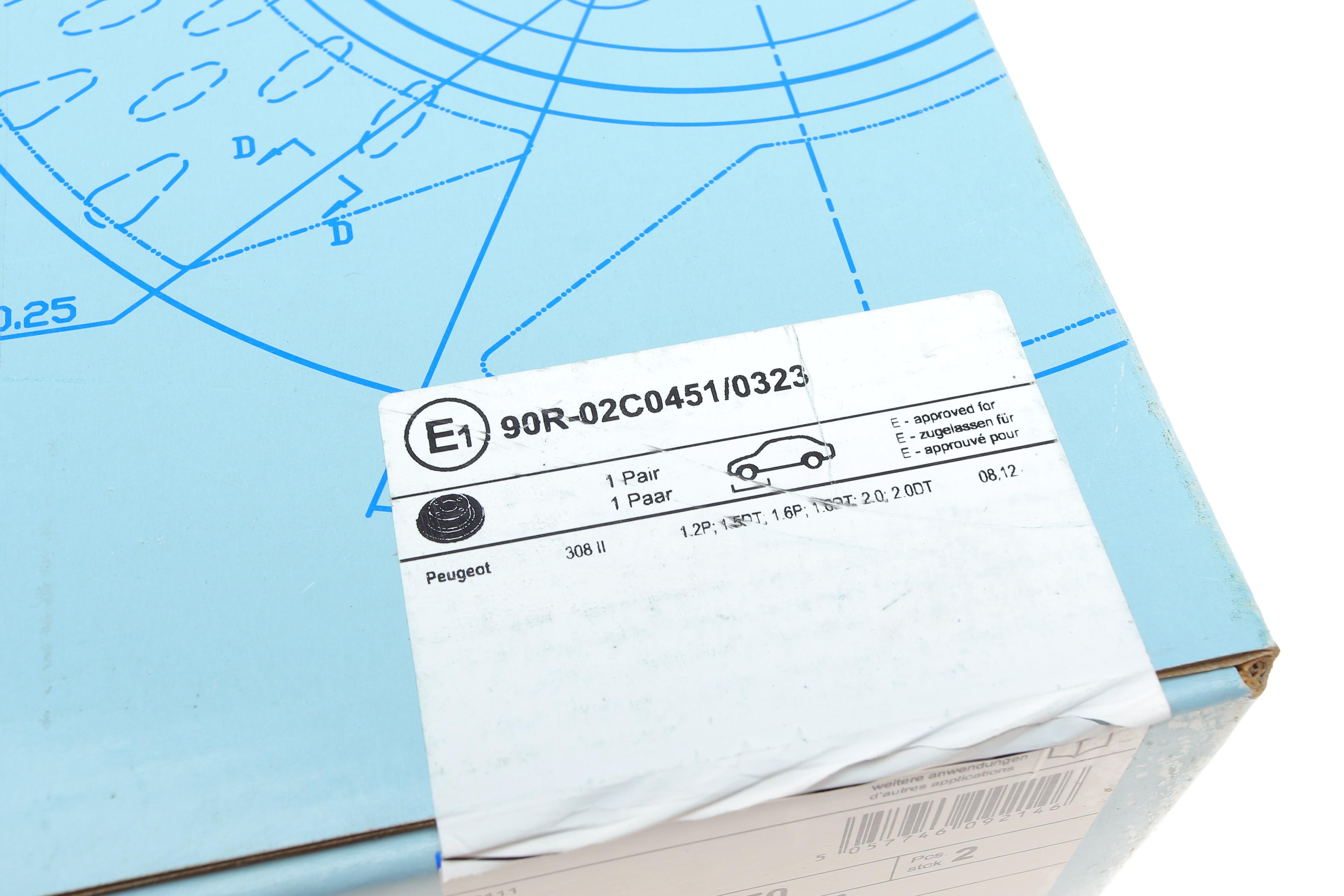 Диск гальмівний (передній) Peugeot 308 13- (283x26) (з покриттям)