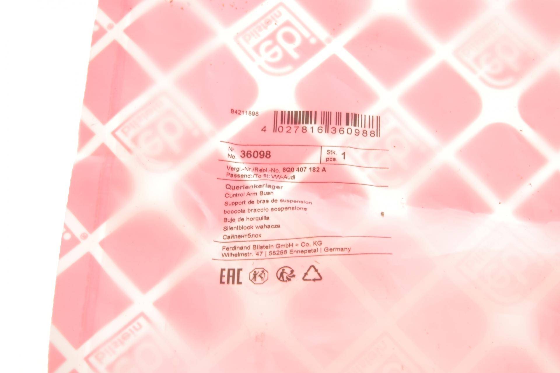 Сайлентблок важеля (переднього/знизу/спереду/всередині) VW Polo/Skoda Fabia 99- (12.2x54)