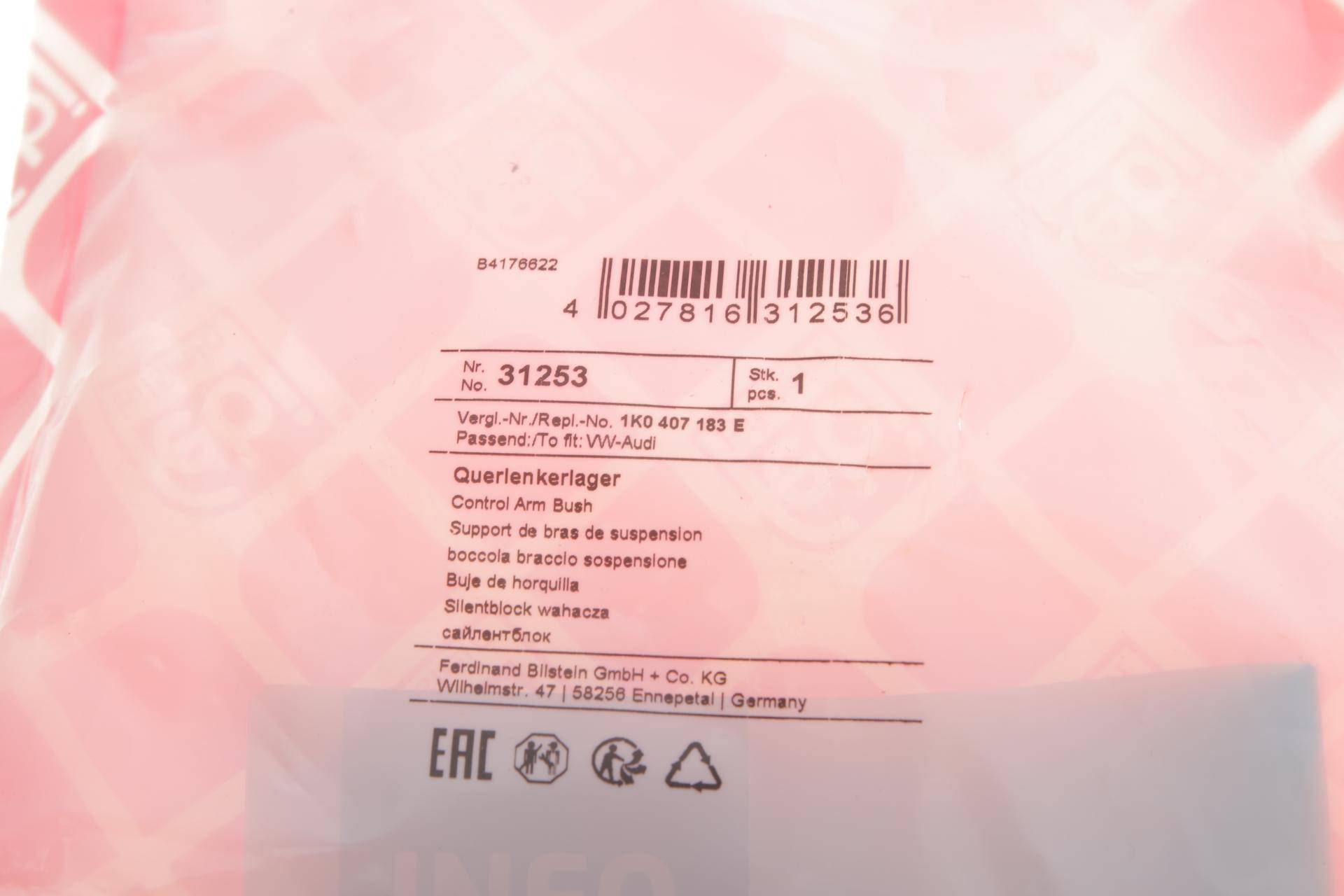 Сайлентблок важеля (переднього/ззаду) VW Caddy 03- (вставка)