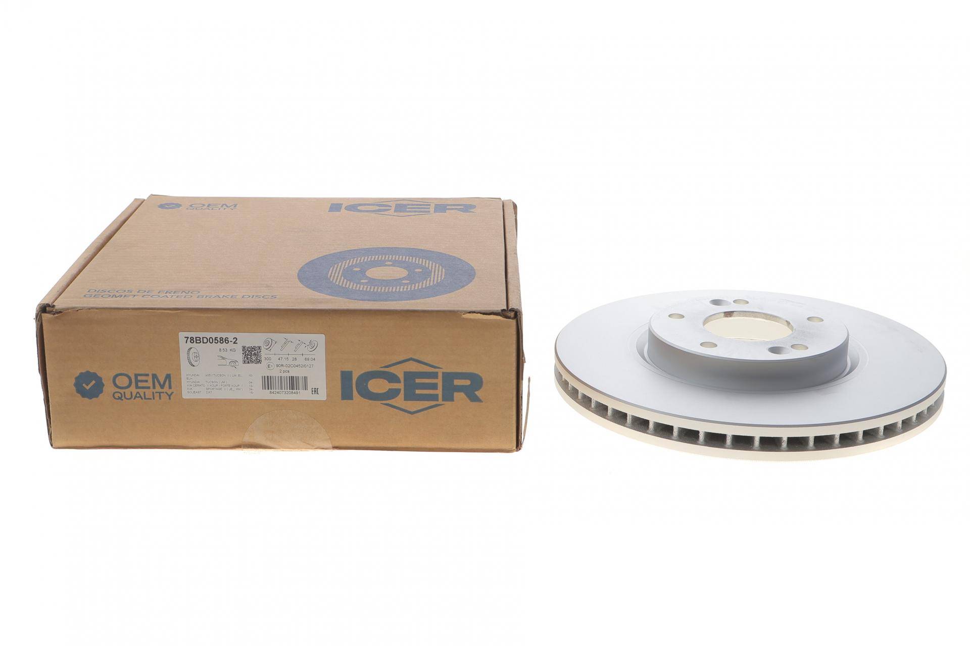 Диск гальмівний (передній) Hyundai Tucson 05-/ I30 II 11-/Kia Cee'D/ Cerato III 13- (300x28)