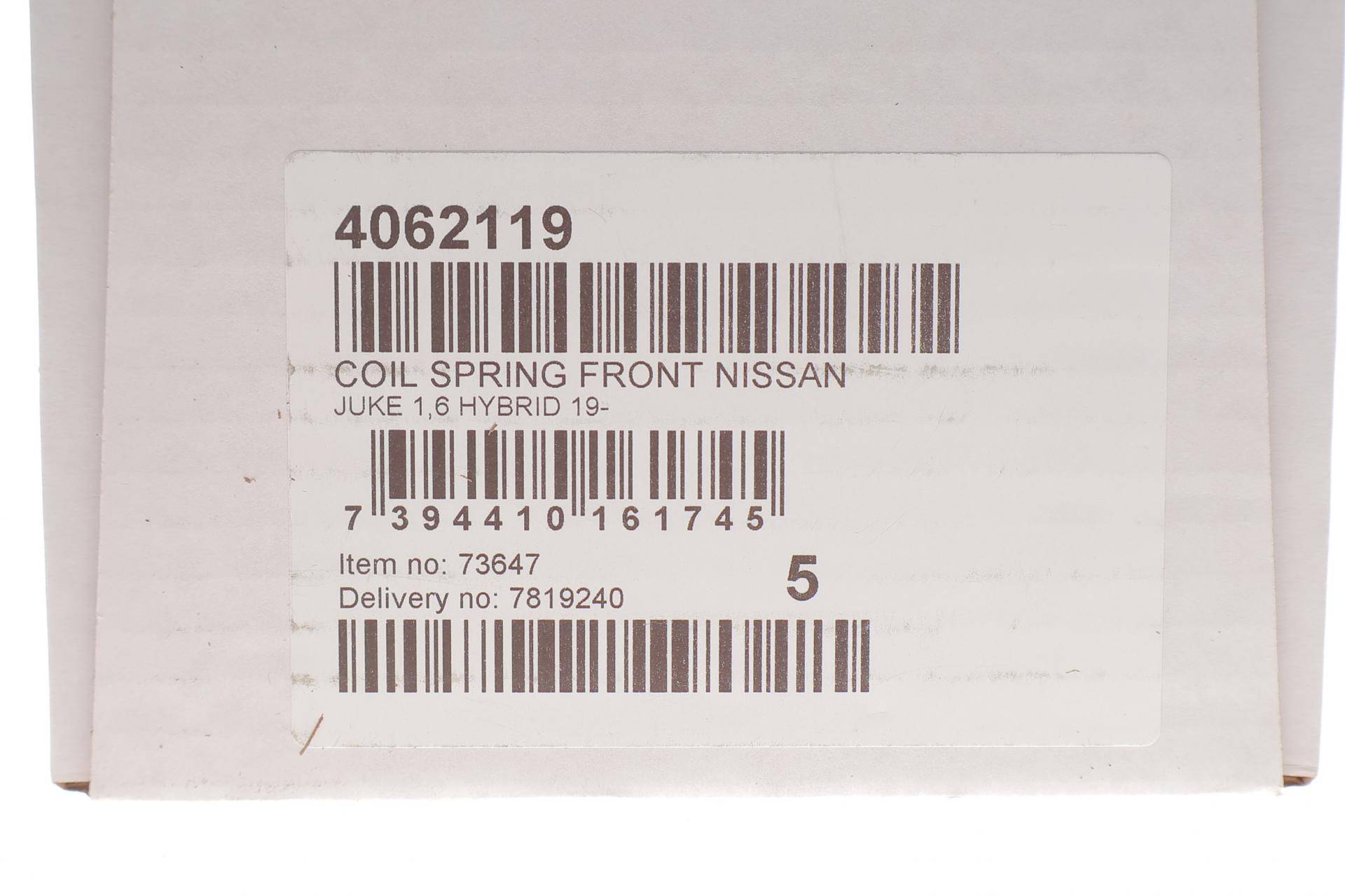 Пружина (передня) Nissan Juke 1.6 Hybrid 19- (SUV)