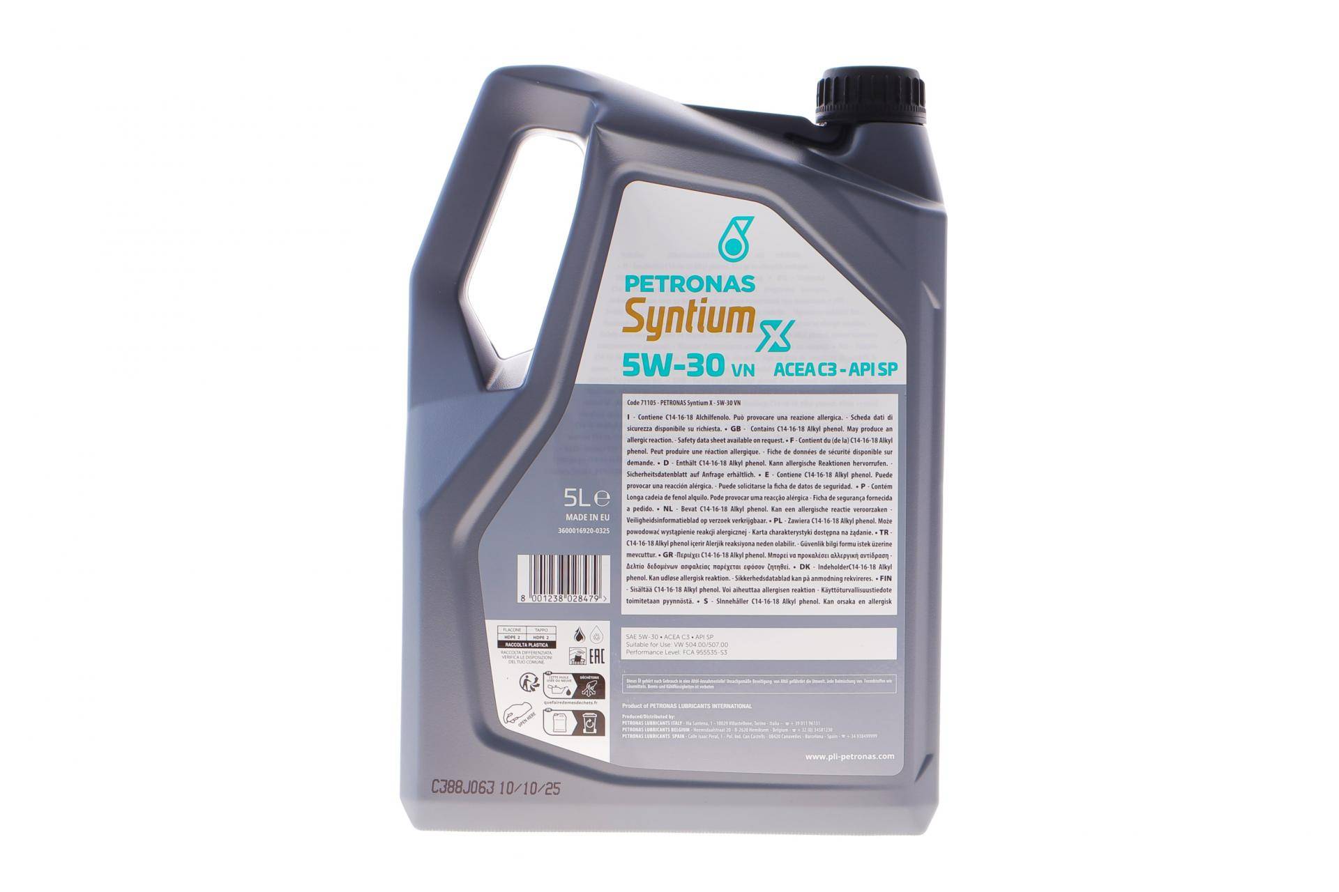 Олива 5W30 SYNTIUM X VN ACEA C3/API SN (5L) VW 504 00/VW 507 00)