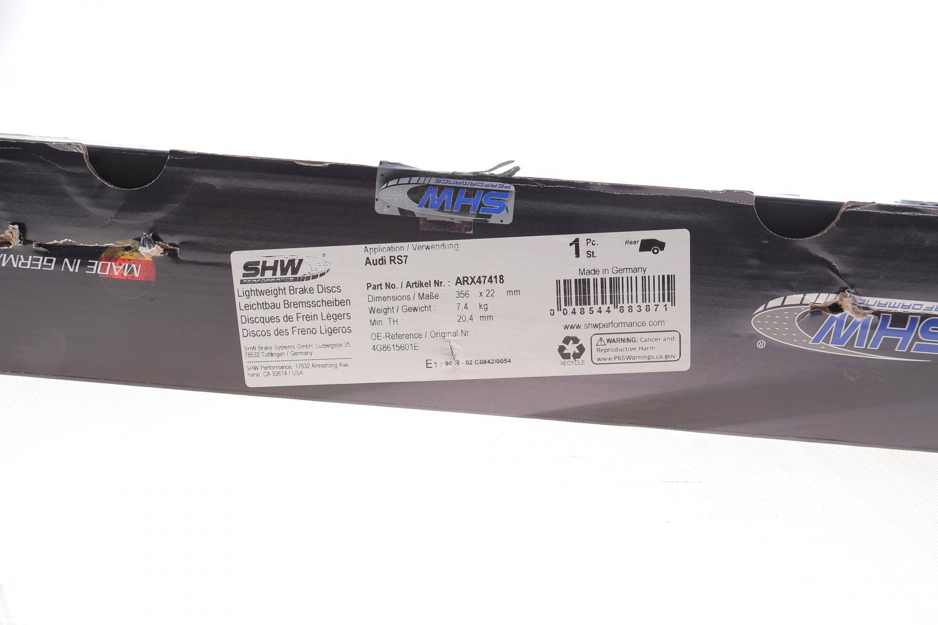 Диск гальмівний (задній) Audi RS7 4.0 13-18 (356x22) (з покрит.) (вентил.) (з отворами)