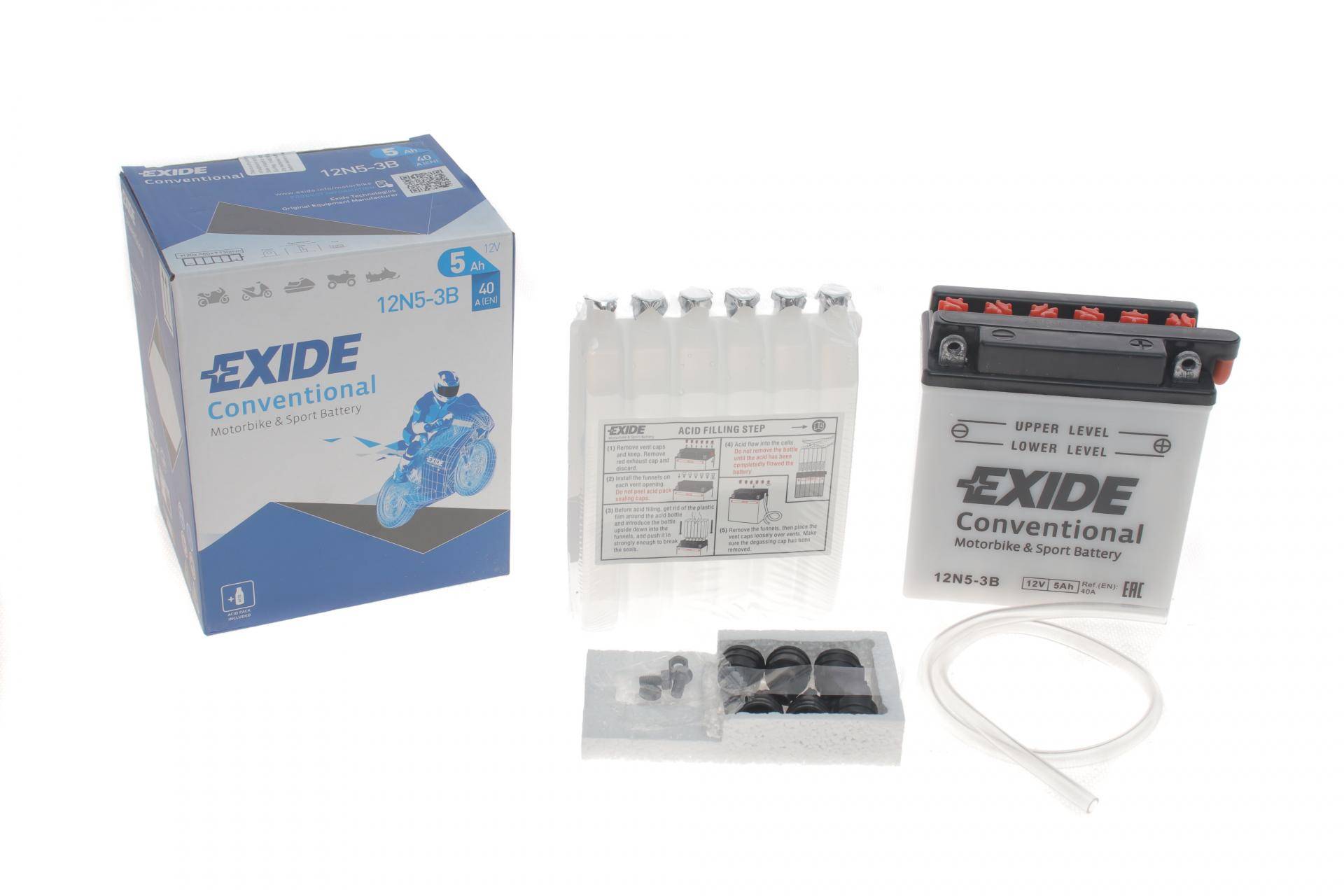 Акумуляторна батарея 5Ah/40A (120x60x130/+R/B0) (мото) (сухозаряджений)