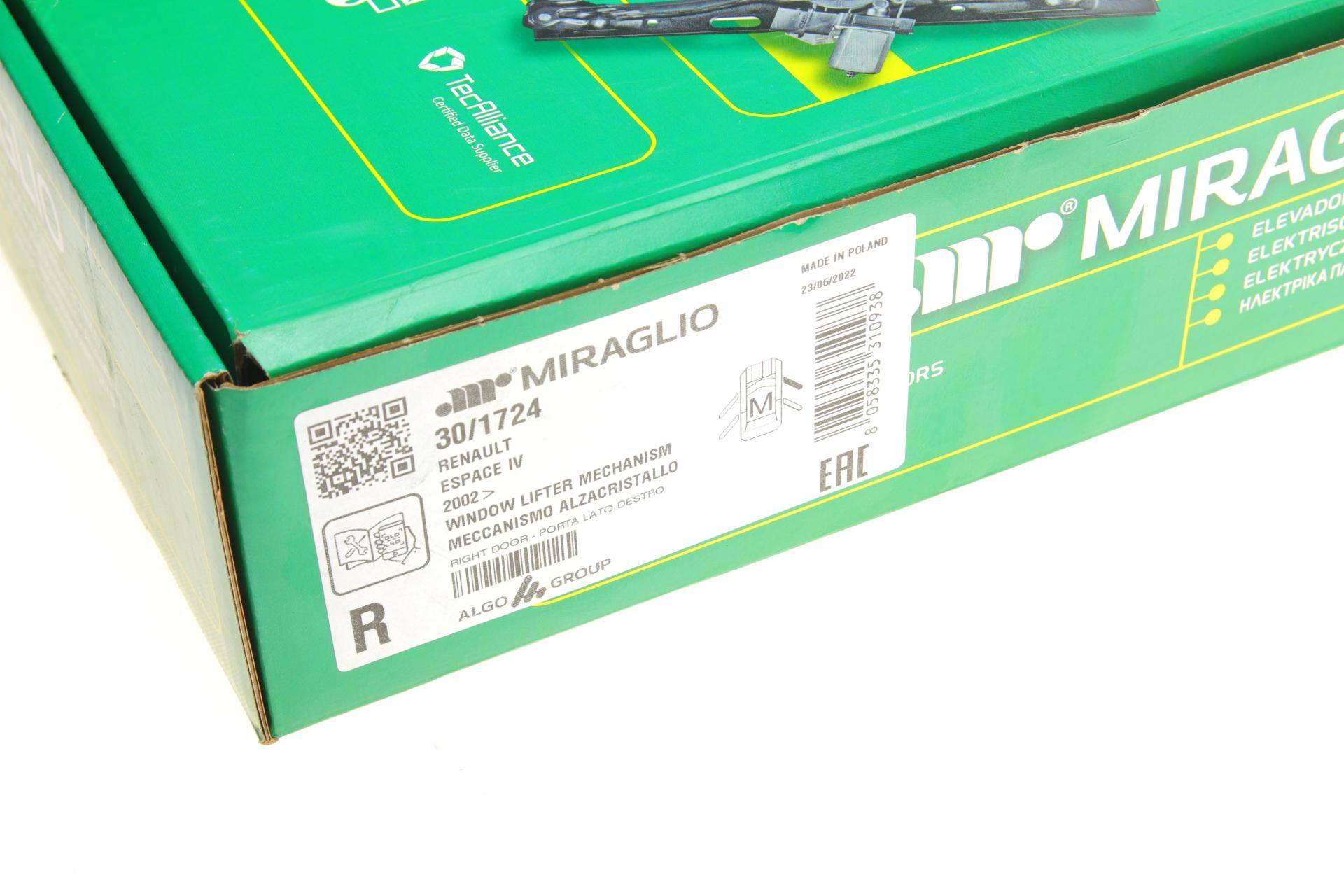 Склопідіймач (передній) Renault Espace 02- (R) (електро) (без моторчика)