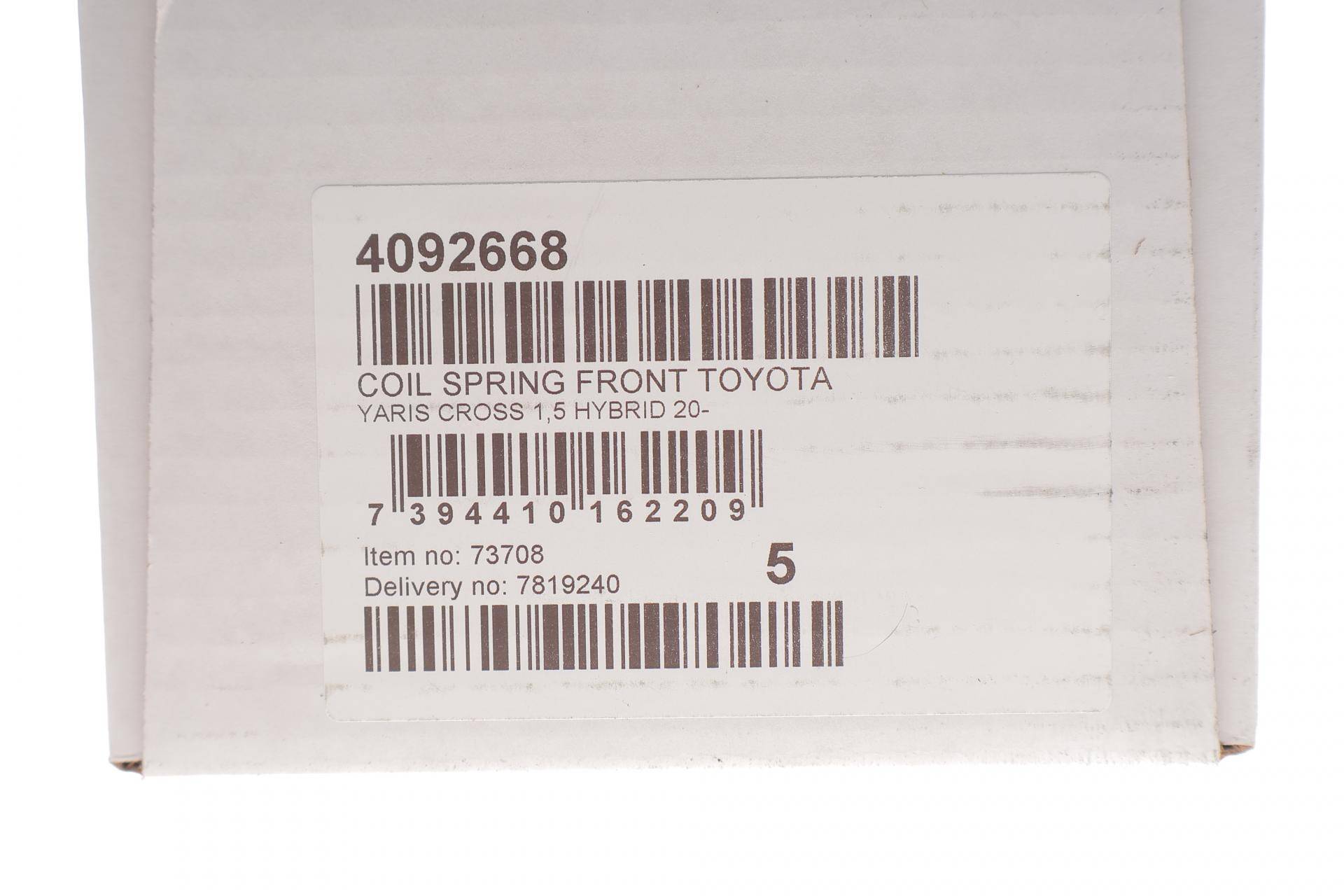 Пружина (передня) Toyota Yaris Cross 1.5 Hybrid 19- (SUV)