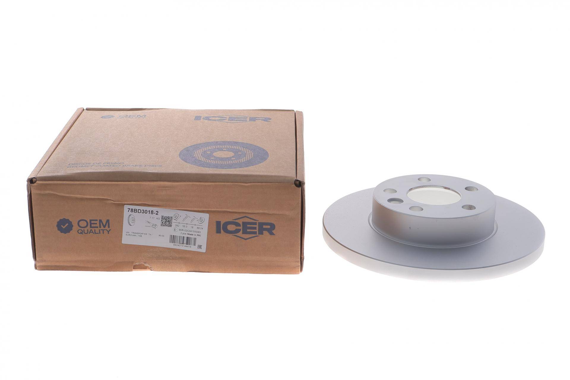 Диск гальмівний (передній) VW T4 90-03 (282x18) (з покриттям) (повний)