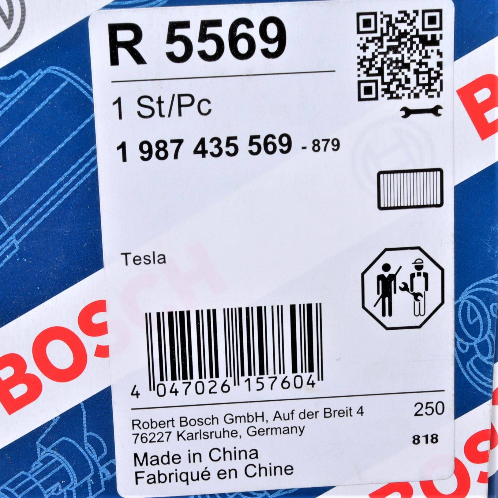 Фільтр салону Tesla Model S 12- (вугільний) 30x157x244