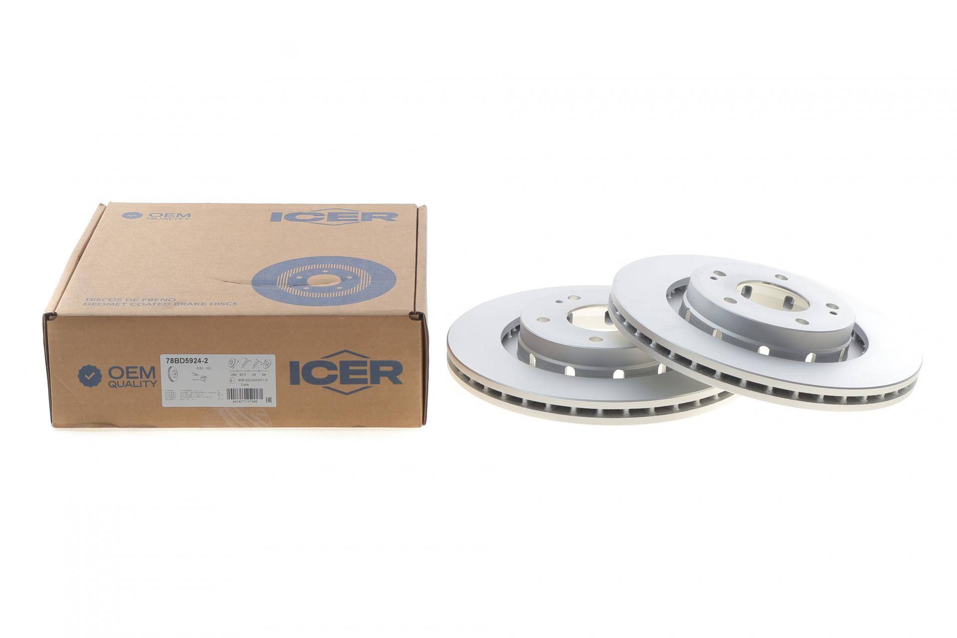 Диск гальмівний (передній) Mitsubishi Outlander 02-/Lancer/Peugeot 4007 07- (294x24) (з покр.)(вент.)