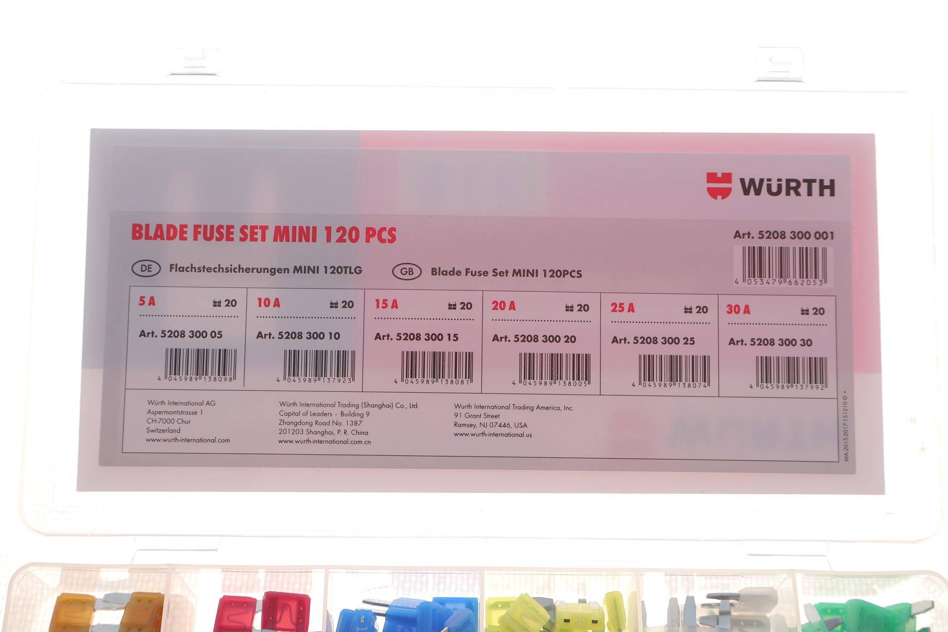 Комплект запобіжників (Міні) (5A/10A/15A/20A/25A/30A) 120шт