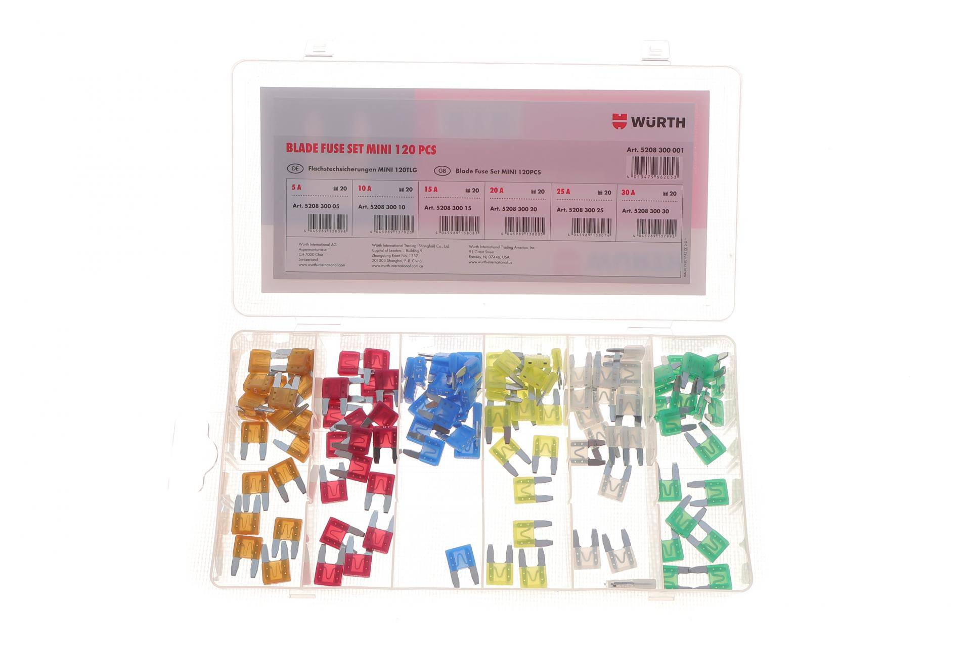 Комплект запобіжників (Міні) (5A/10A/15A/20A/25A/30A) 120шт