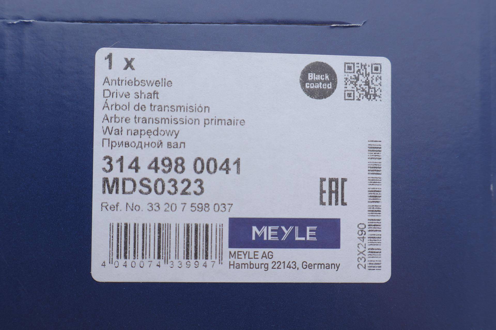 Піввісь (задня) BMW X3 (F25)/X4 (F26) 1.6-3.0 10-18 (L) (30x27zx769mm) B47/N20/N47/N52/N55