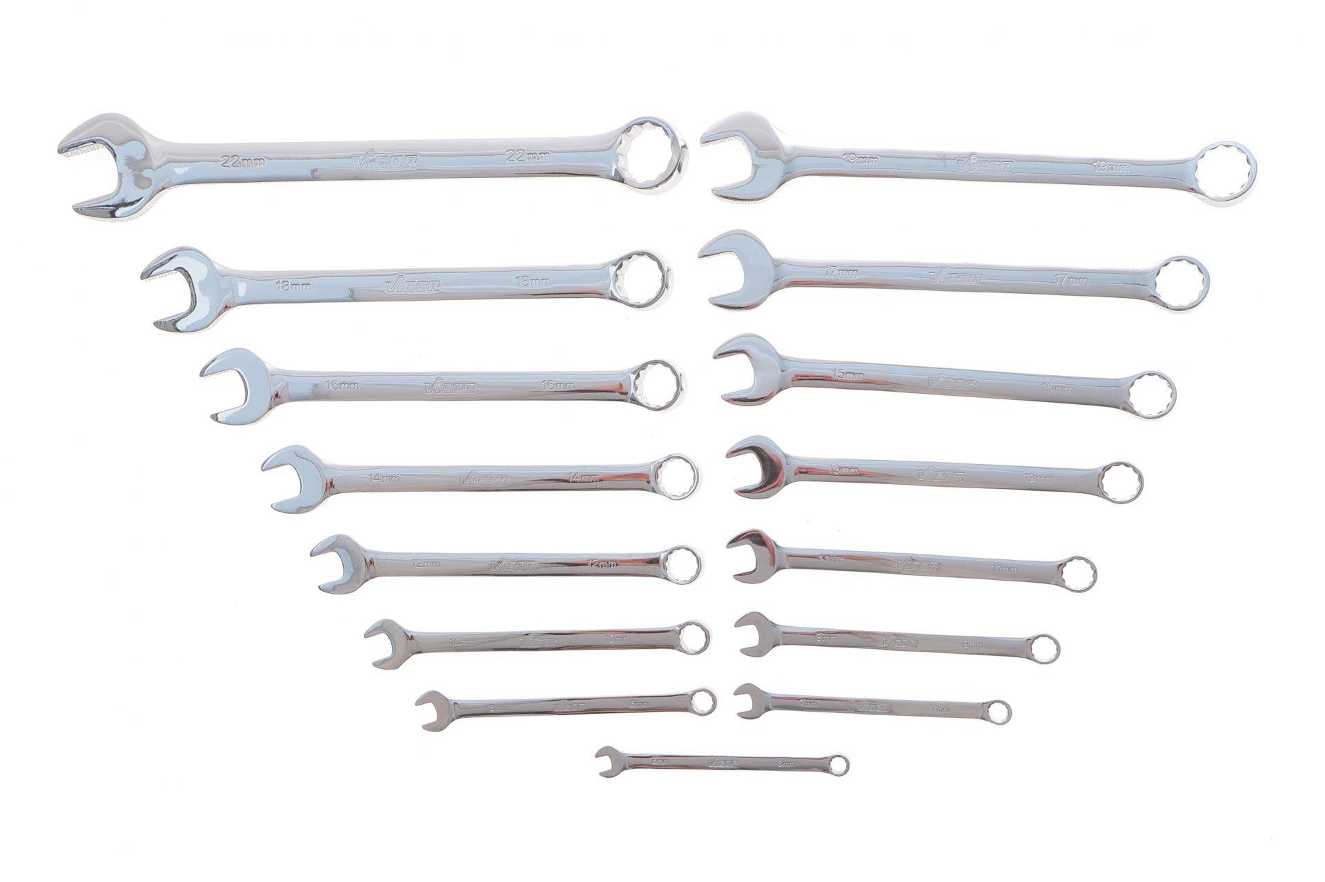 Набір ключів ріжково-накидних 6-22 мм 15 од.