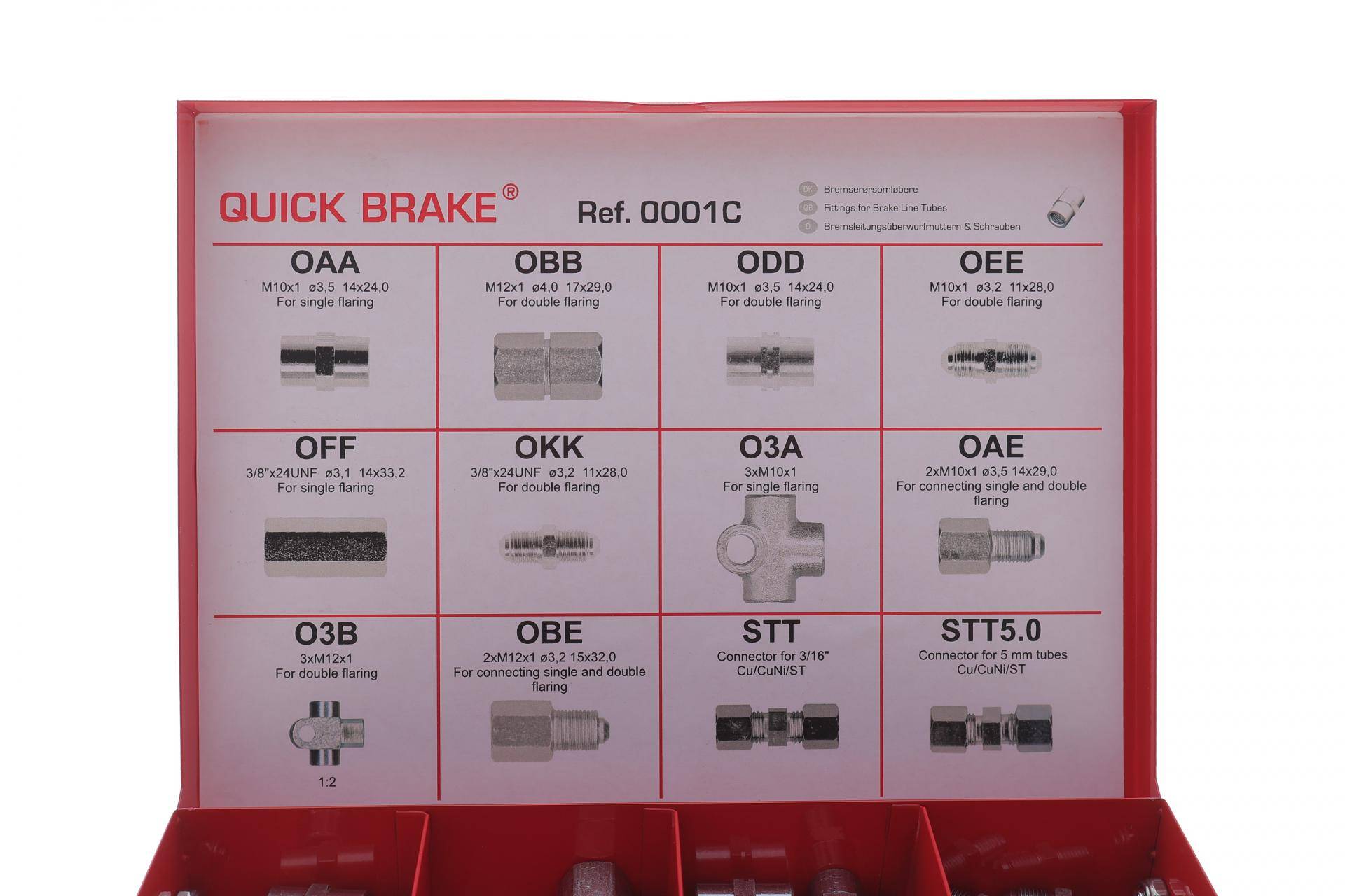 Комплект з'єднувачів трубок гальмівних d=3.1-4.0 (К-кт 25 шт.) = 171-0001C