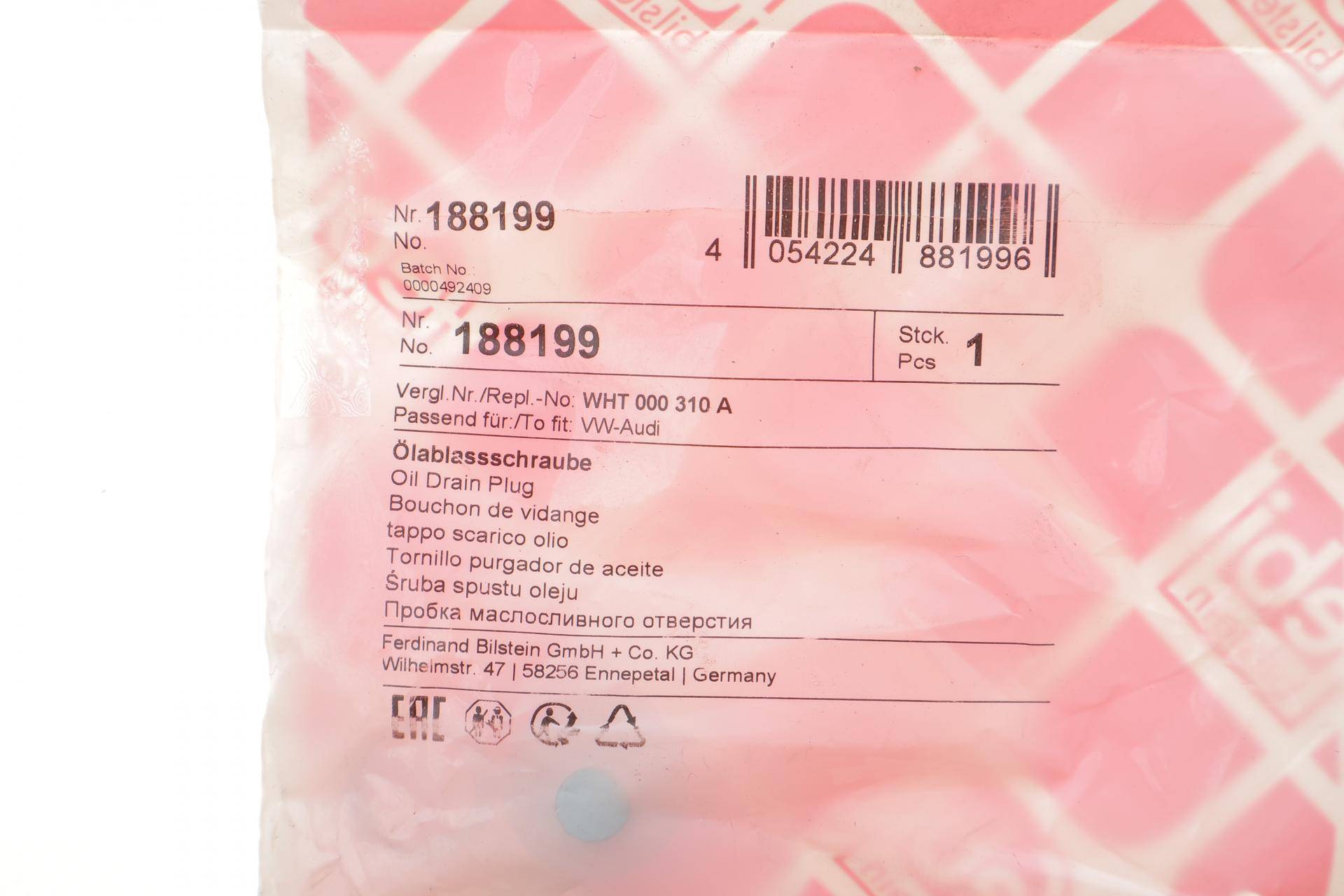 Пробка піддону картера АКПП зливна VW T5 3.2 VR6/2.5 TDI 03-09 (M10x1)