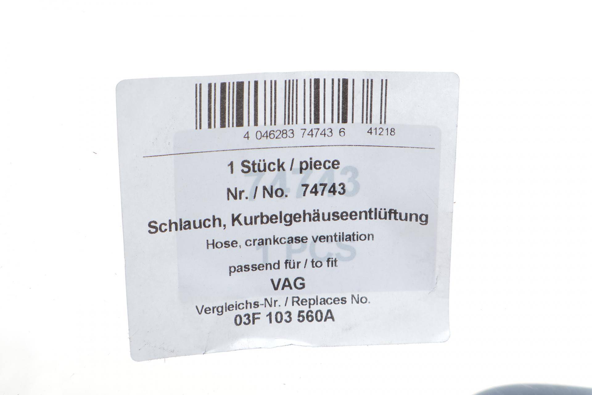 Патрубок вентиляції картера Skoda Fabia/Roomster/VW Polo 1.2 TSI 09-22