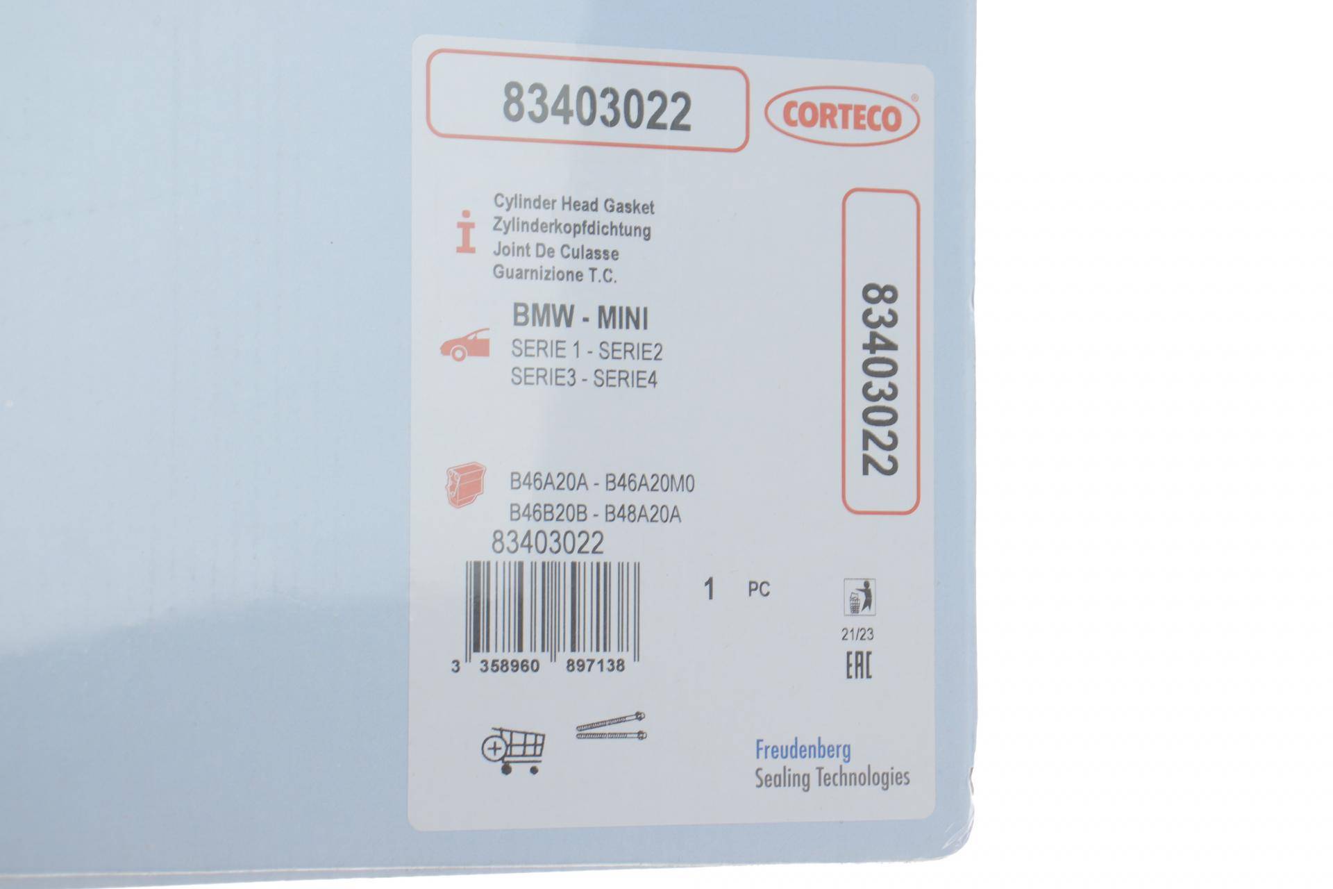 Прокладка ГБЦ BMW 3 (F30/F80)/5 (G30/F90)/X4 (G02/F98) 15- (0.70mm) B46/B48