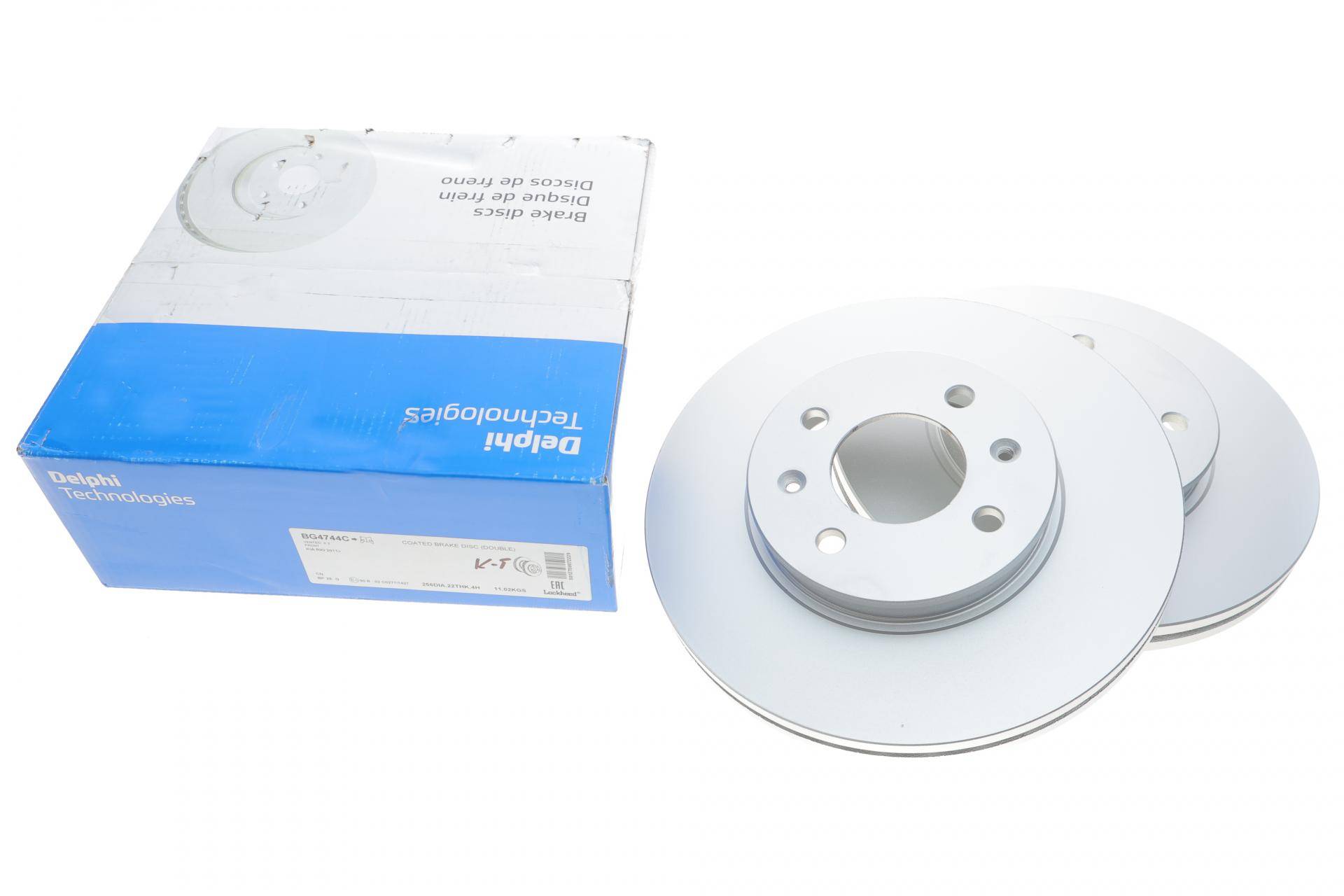 Диск гальмівний (передній) (к-кт 2шт) Kia Rio III/Hyundai Accent 11- (256x22) (з покриттям)(вентильований)