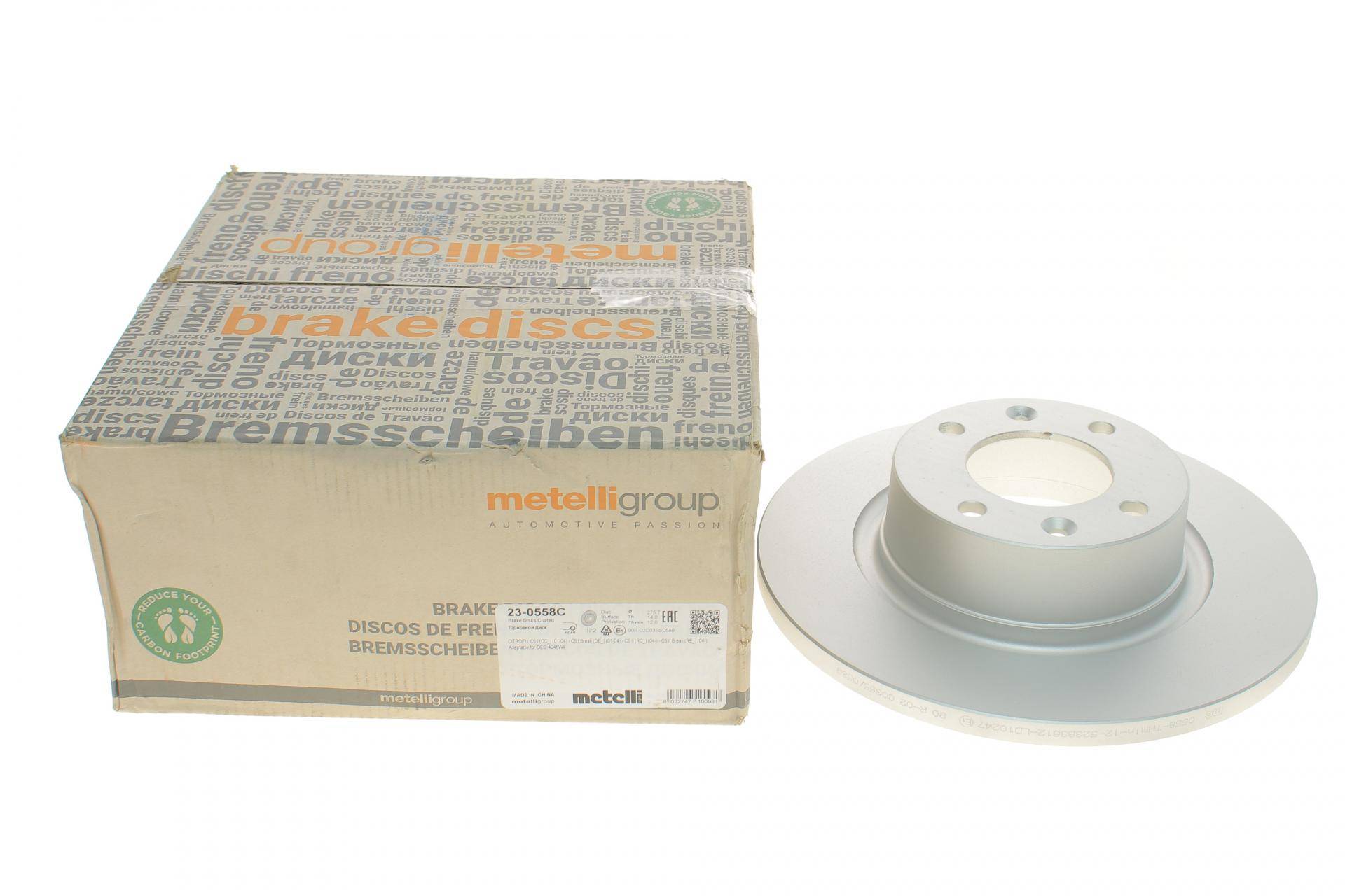 Диск гальмівний (задній) Citroen C5 01- (275.7х14) (з покриттям) (повний)