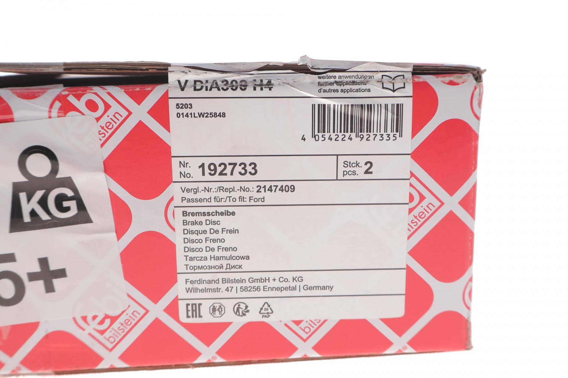 Диск гальмівний (передній) Ford Ecosport 1.0-2.0 12- (300x25)