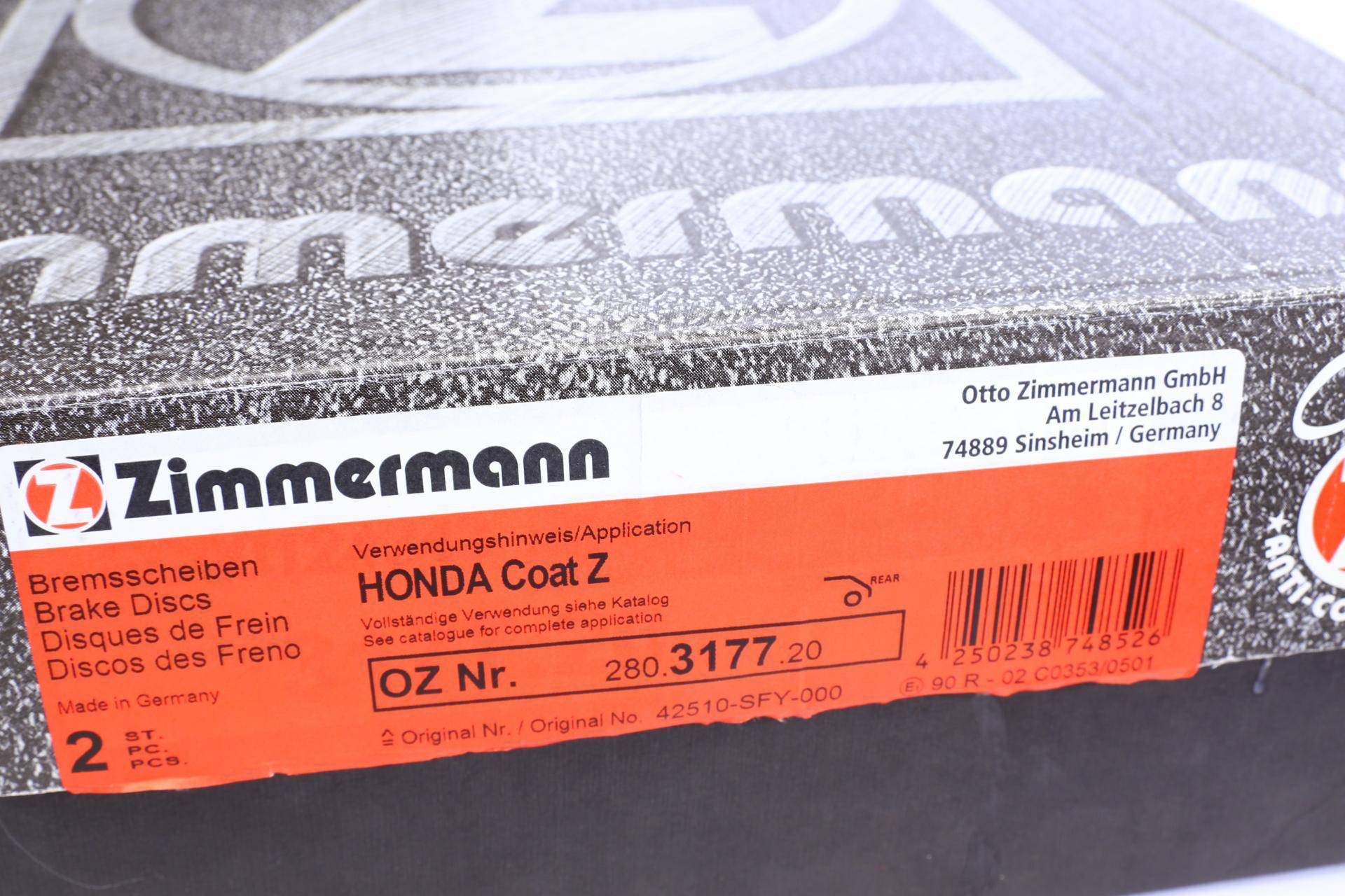 Диск гальмівний (задній) Honda Accord VIII 08- (282x9) (з покриттям) (повний)