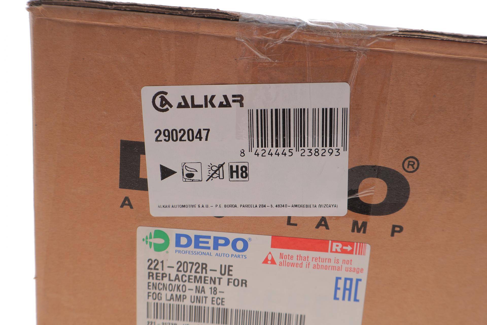 Фара протитуманна (передня) (R) Hyundai Kona EV 18- (H8)