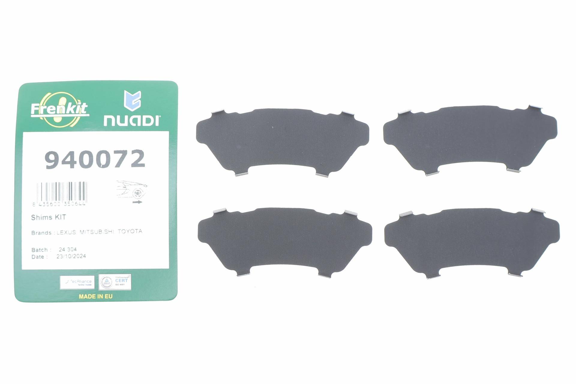 Комплект протискрипних пластин (задніх) Toyota Land Cruiser 100 98-07/Lexus LX II 98-08 (Akebono)