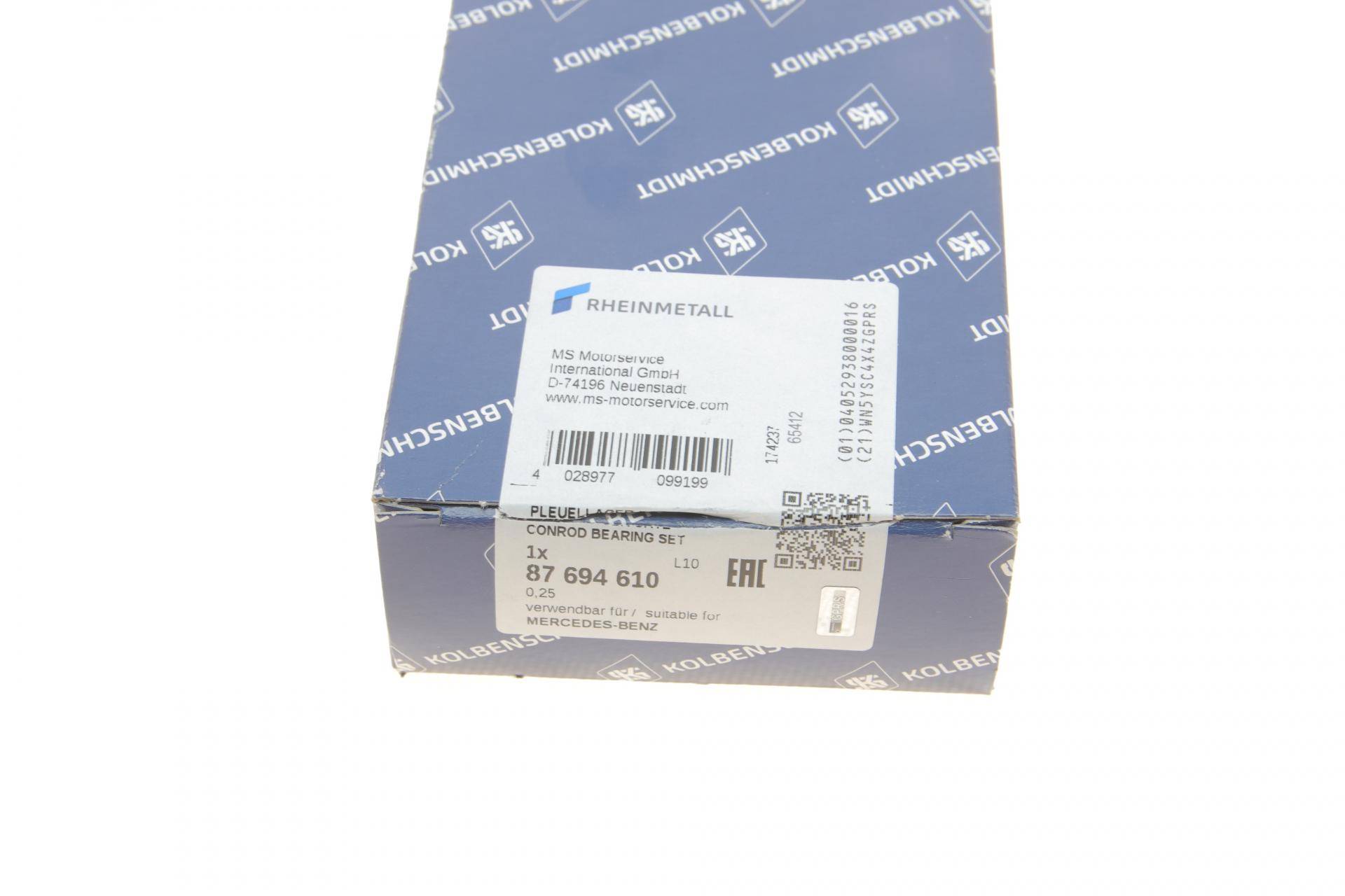 Вкладиші шатунні MB 209-409 3.0D (OM617) 82-90 (+0.25)